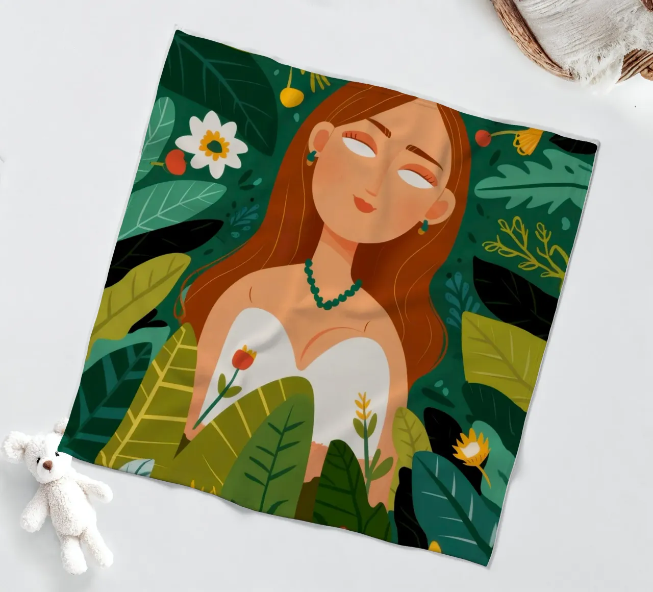 Orange Grove Beauty fleece blanket by Marigold Tiga