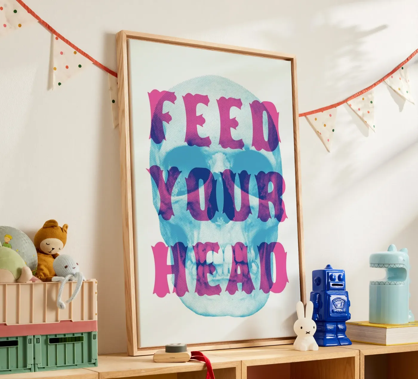 FEED YOUR HEAD canvas by The Indoor Type