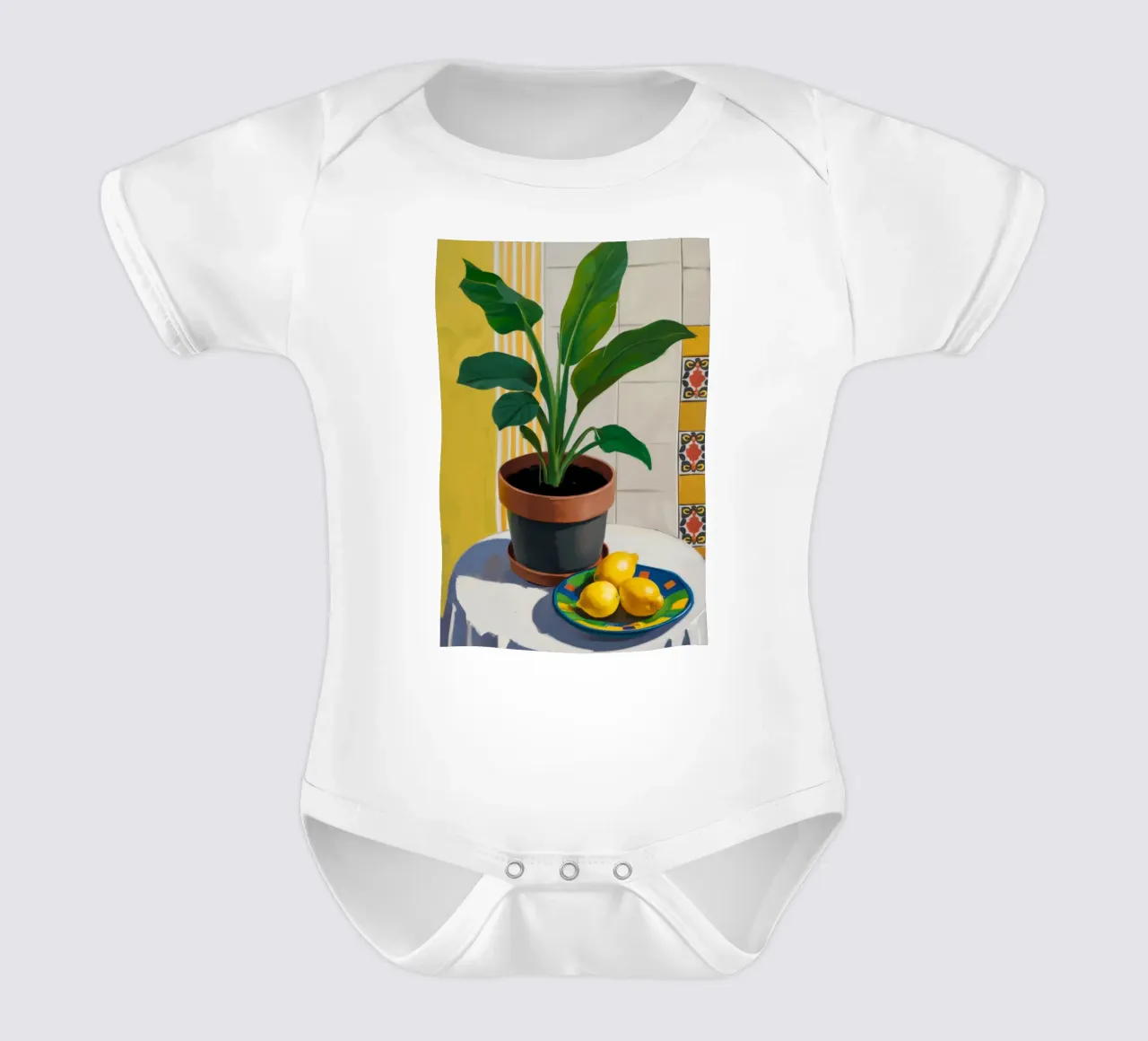 Piastrella Lemon Tree body neonato maniche corte da Pale Aura