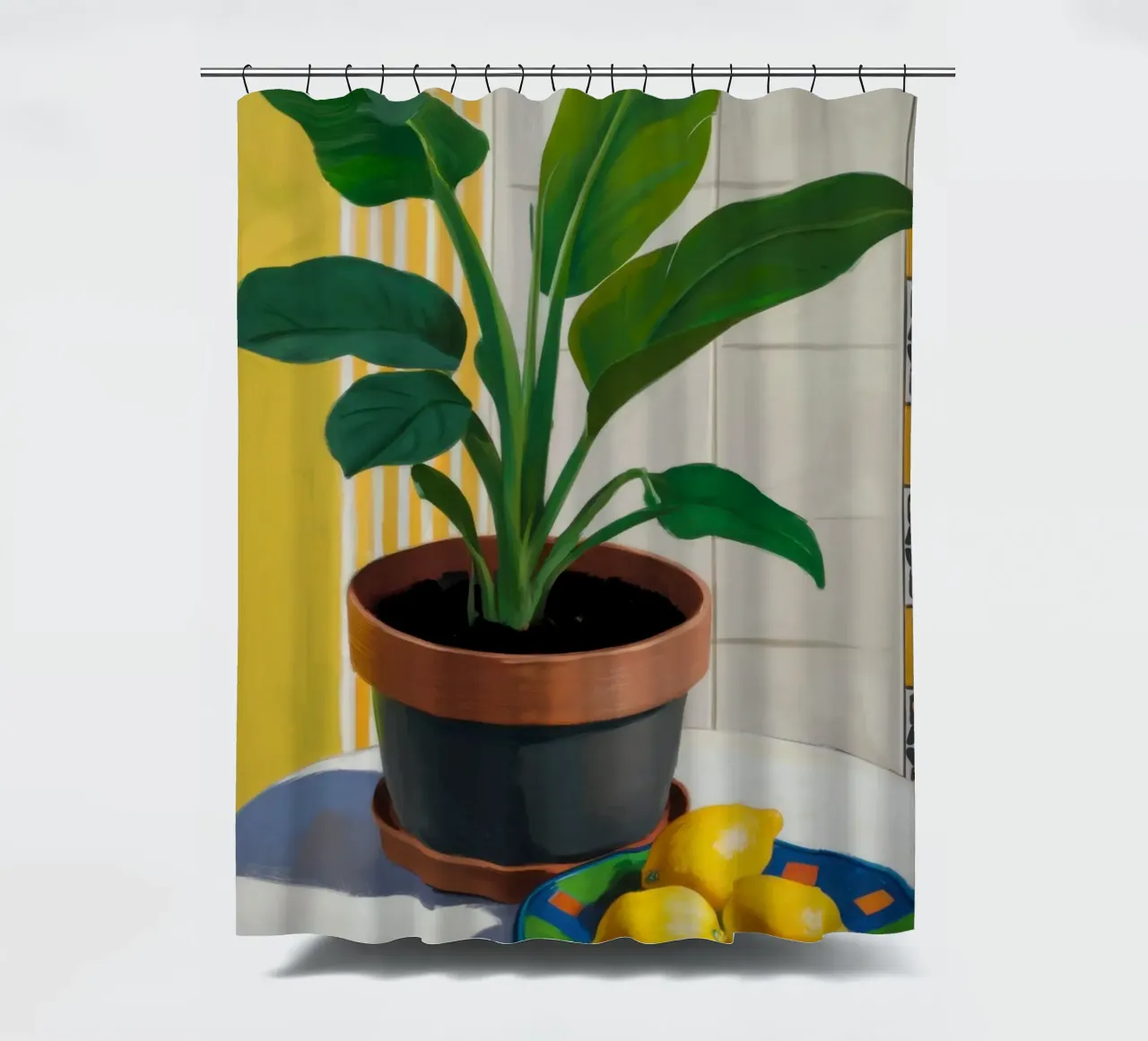 Piastrella Lemon Tree tenda da doccia da Pale Aura