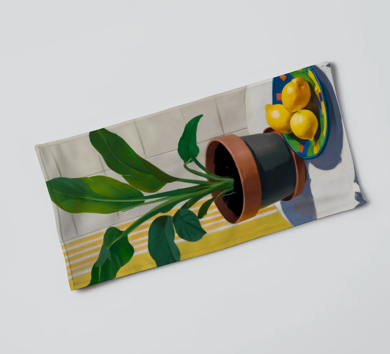 Piastrella Lemon Tree asciugamano da bagno da Pale Aura