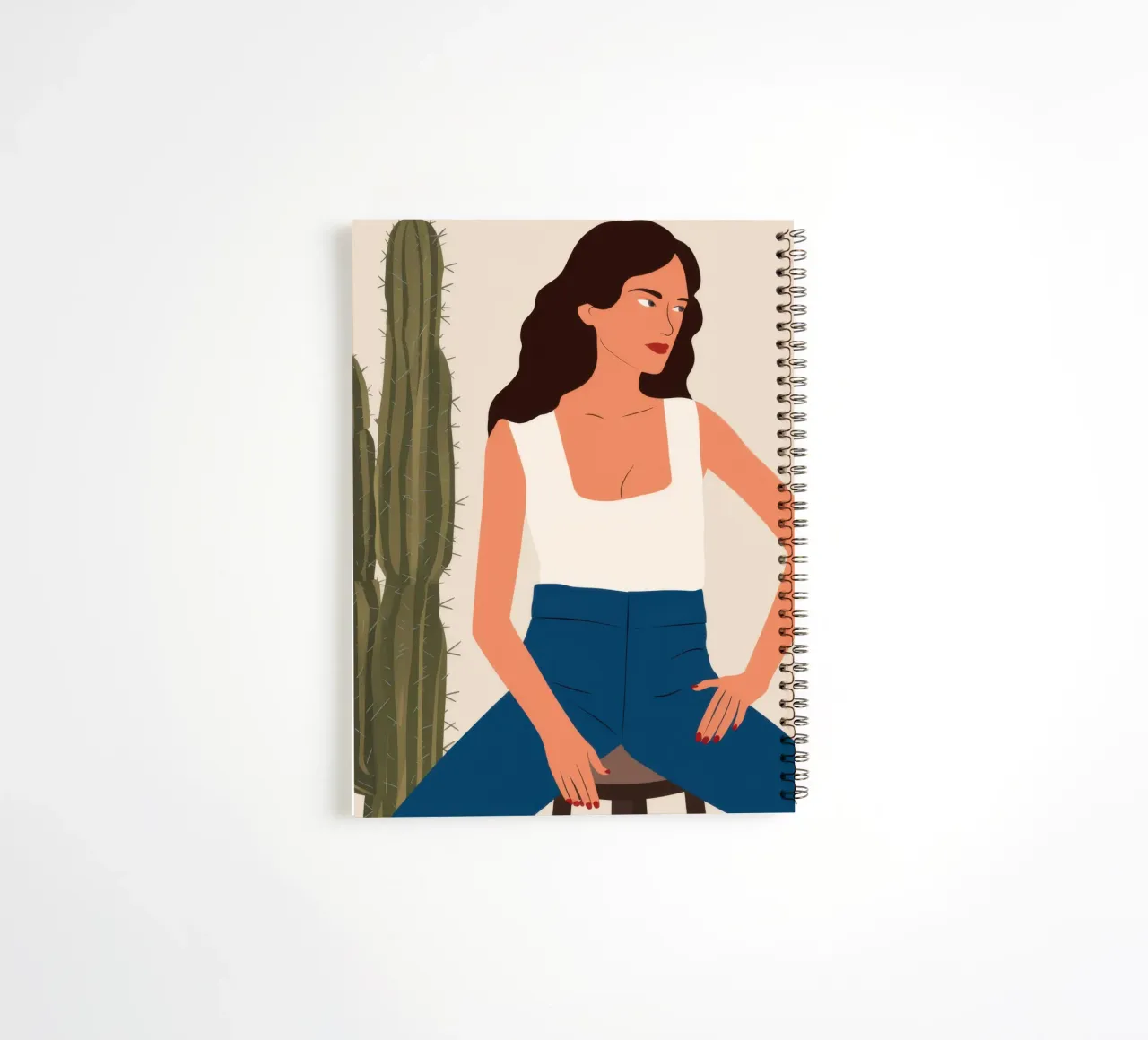 Cactus and Jeans spiral notebook by Marigold Tiga