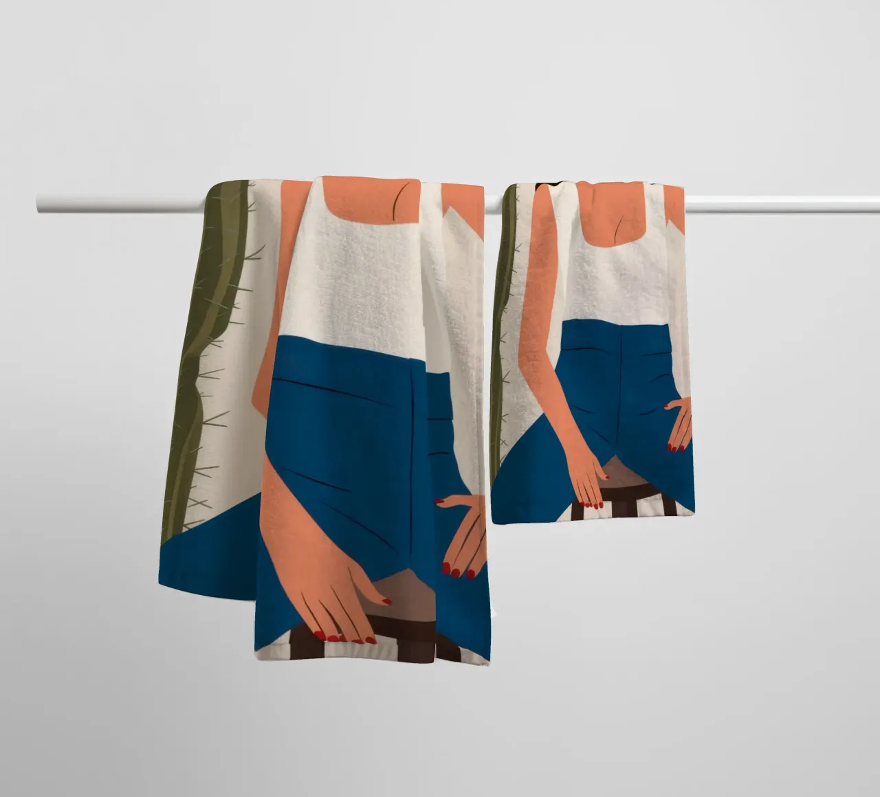 Cactus e jeans asciugamano da bagno da Marigold Tiga