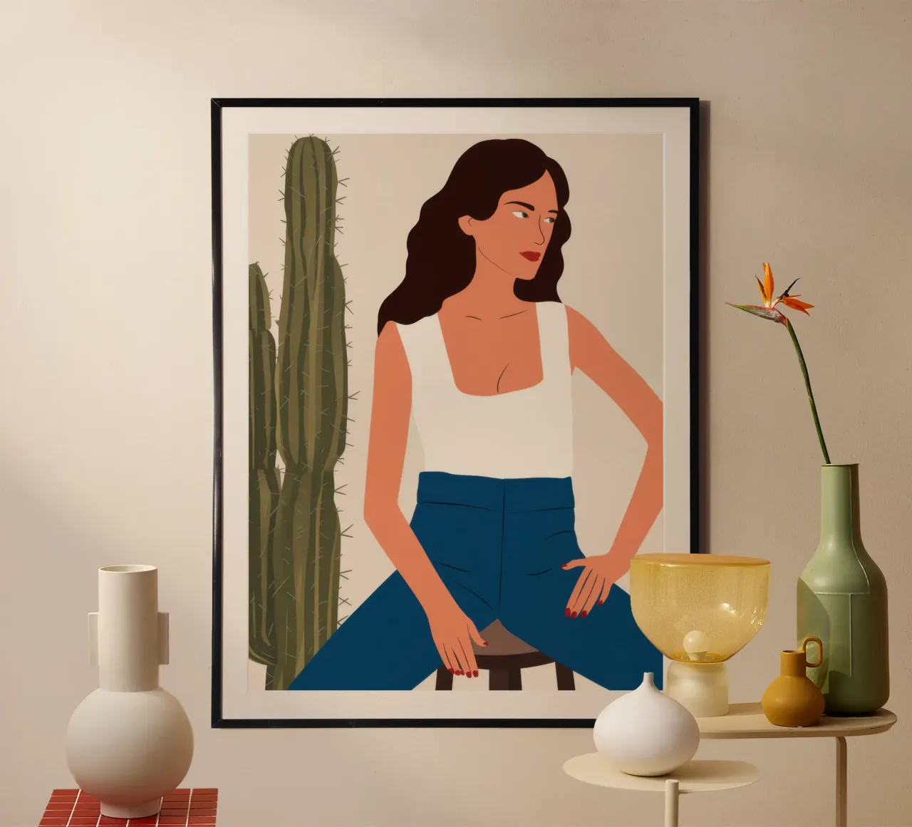 Cactus y vaqueros hahnemühle de Marigold Tiga