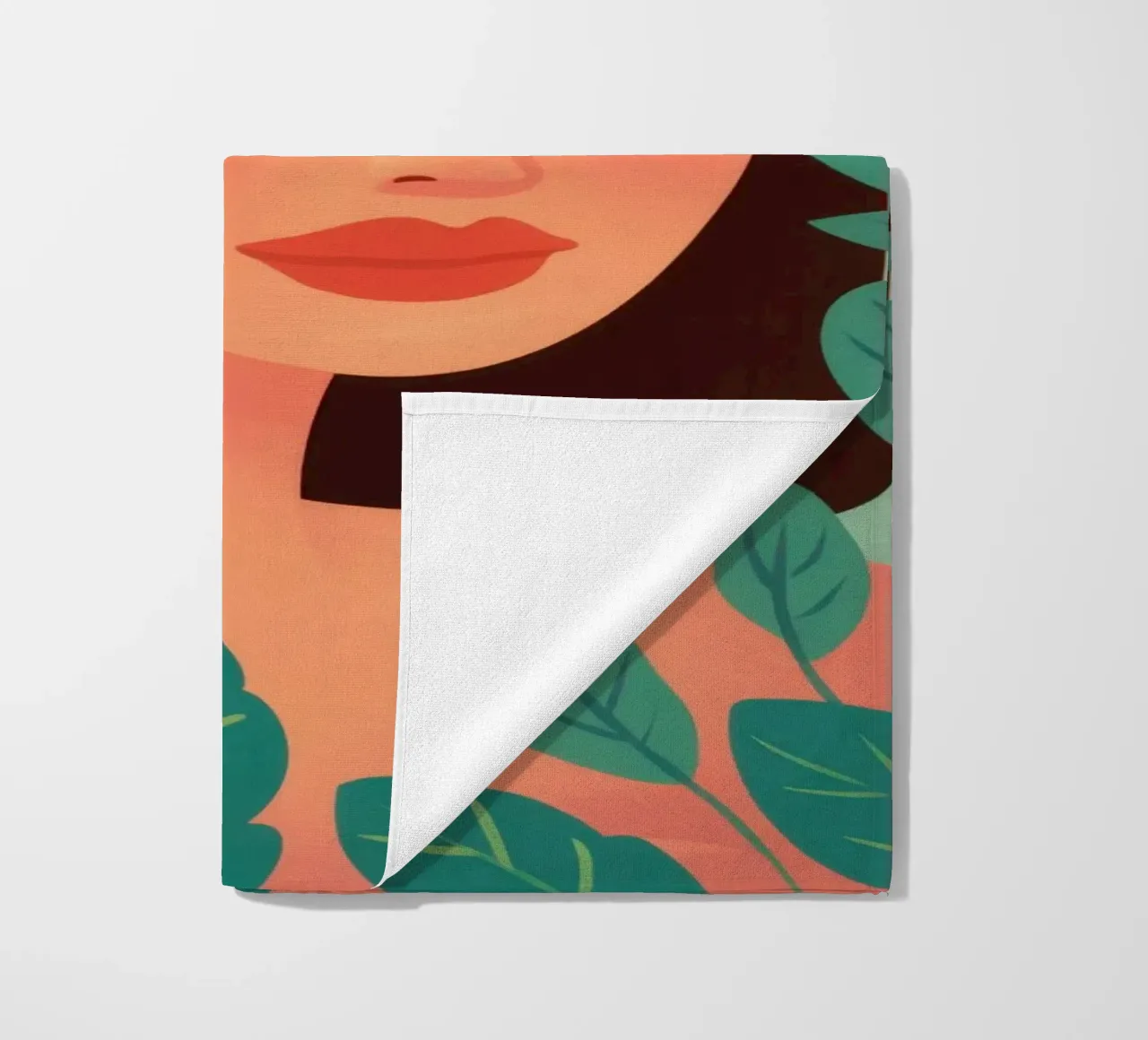 Green Leaves Redhead beach towel by Marigold Tiga
