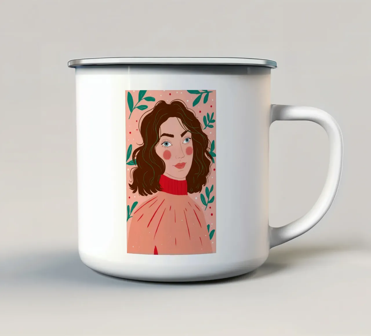 Contemplazione sul maglione rosa tazza in smalto da Marigold Tiga
