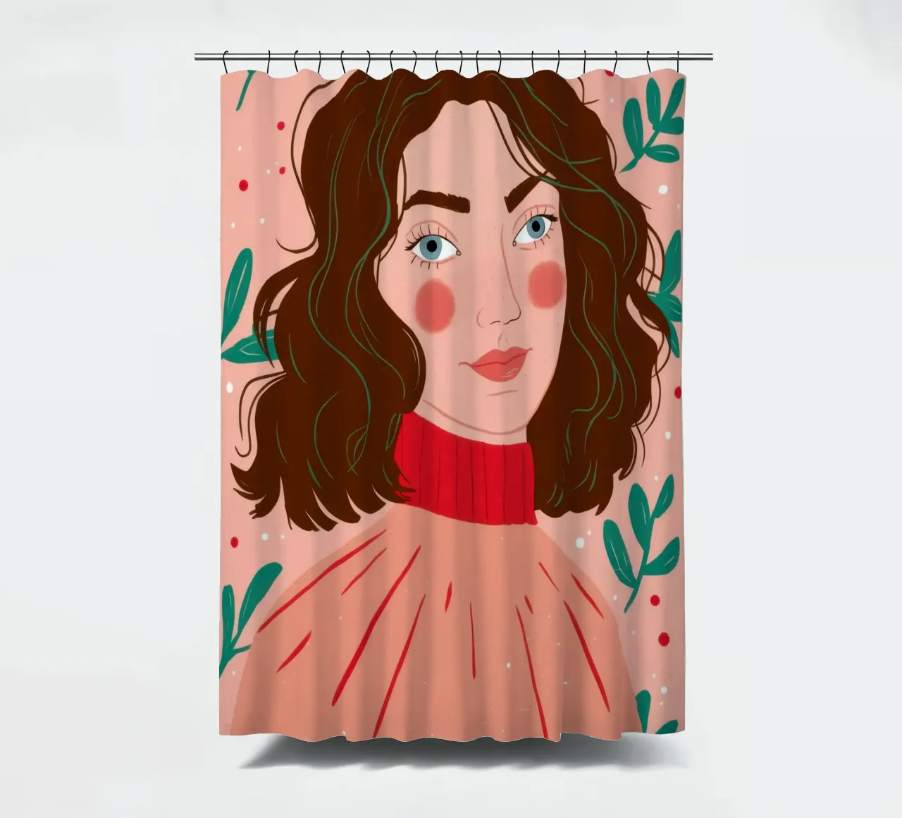 Contemplazione sul maglione rosa tenda da doccia da Marigold Tiga