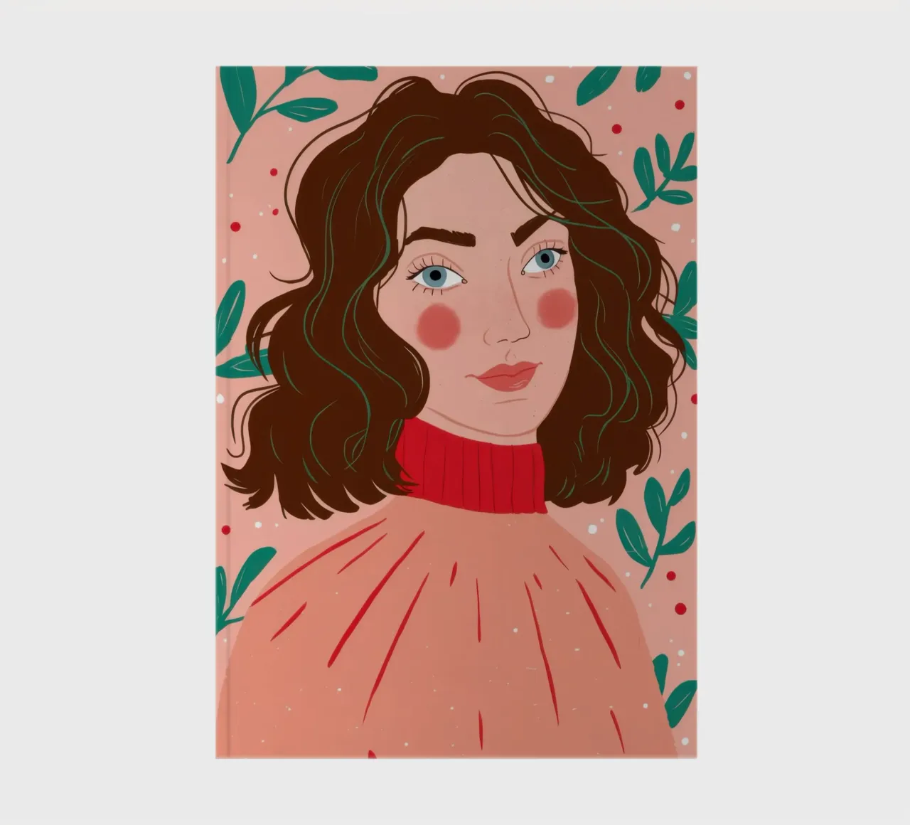 Pink Sweater Contemplation notebook by Marigold Tiga