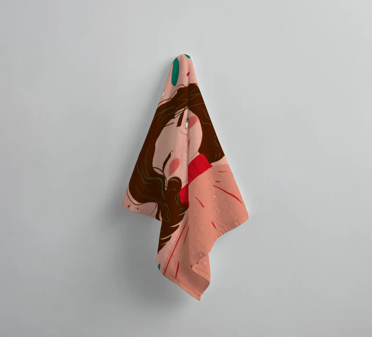 Contemplazione sul maglione rosa asciugamano da bagno da Marigold Tiga