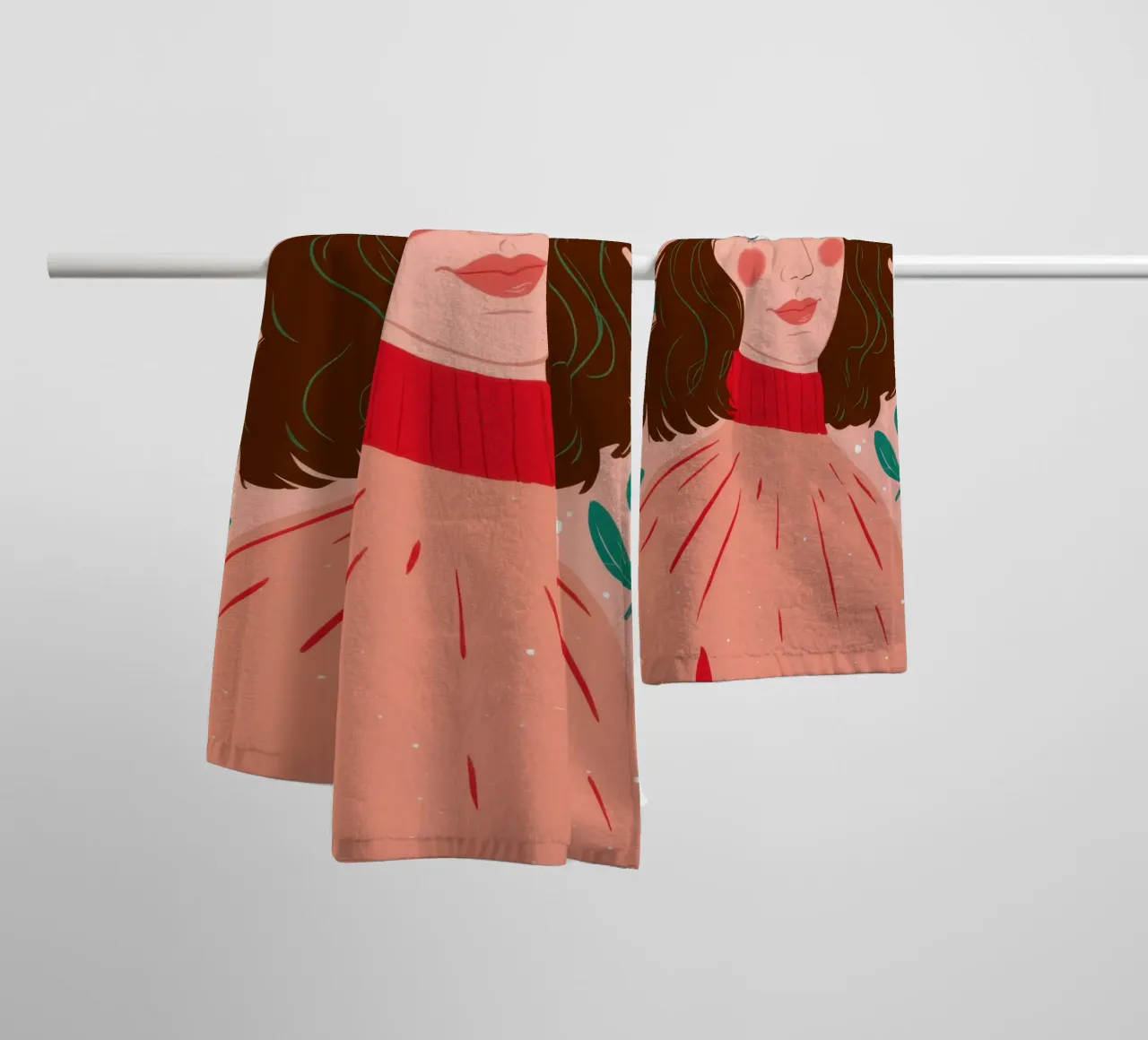 Contemplazione sul maglione rosa asciugamano da bagno da Marigold Tiga