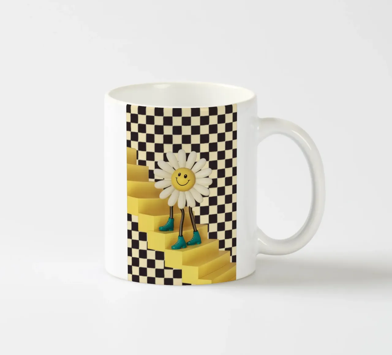 Passo della margherita a scacchi tazza in ceramica da Sentinel Glow