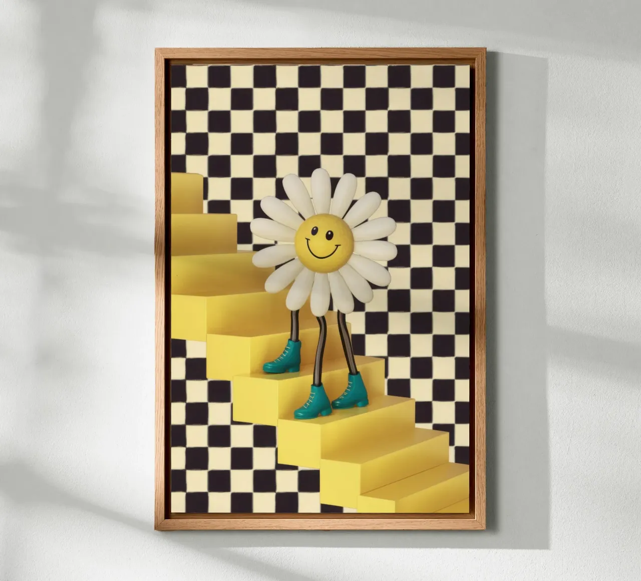 Geruite Daisy Stride canvas met Baklijst van Sentinel Glow