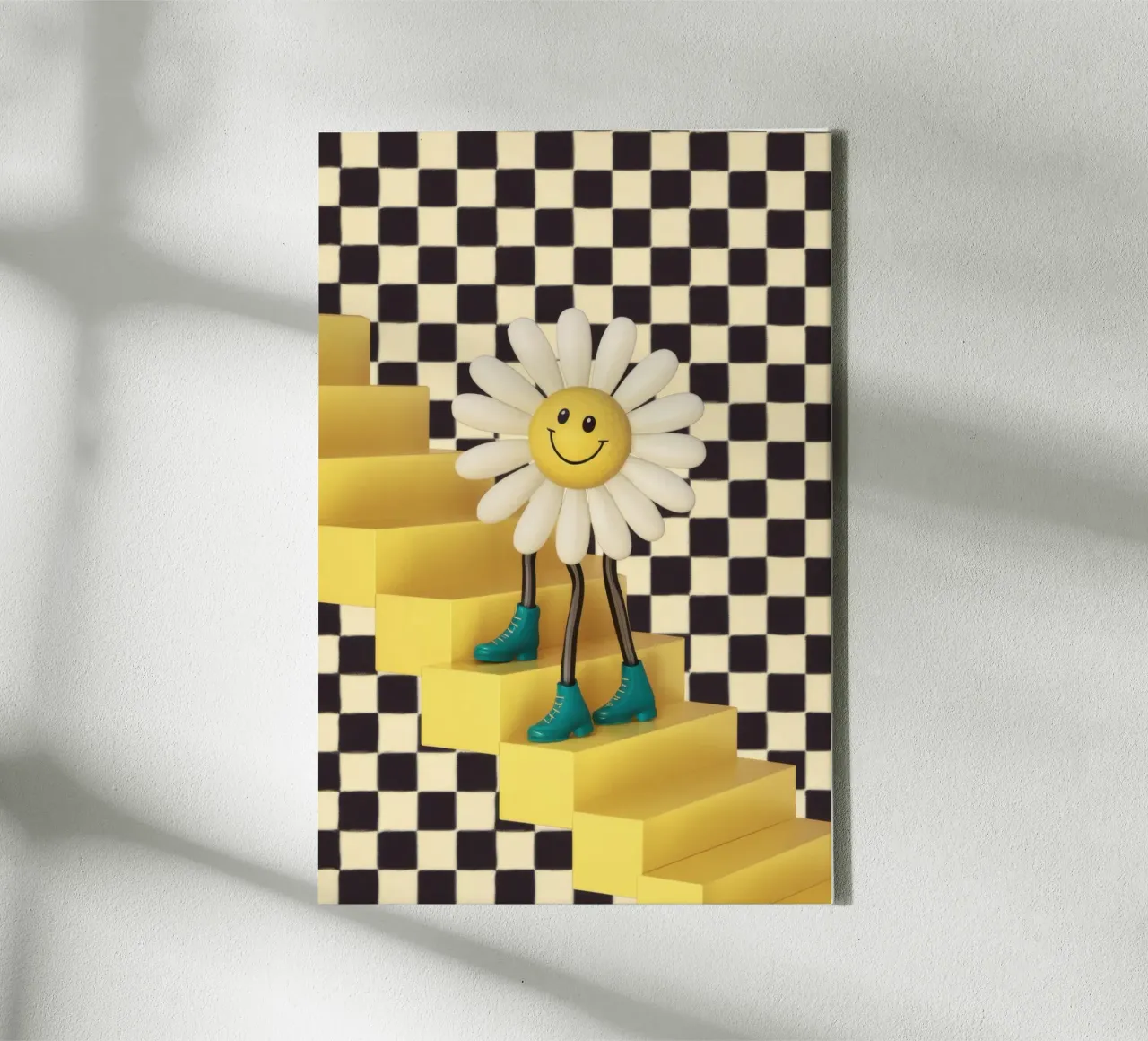Geruite Daisy Stride canvas met Baklijst van Sentinel Glow