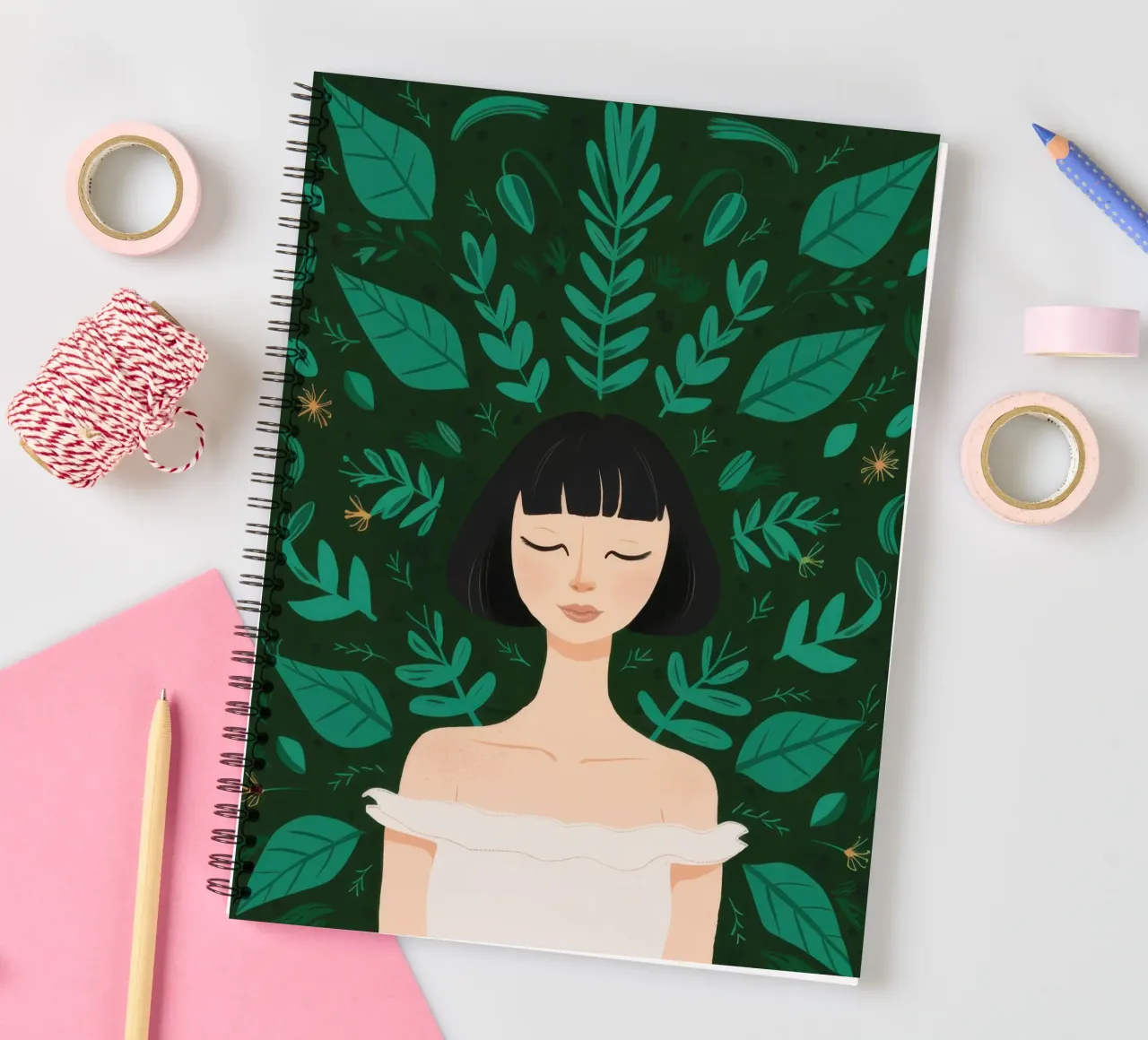 Leafy Embrace spiral notebook by Sentinel Glow