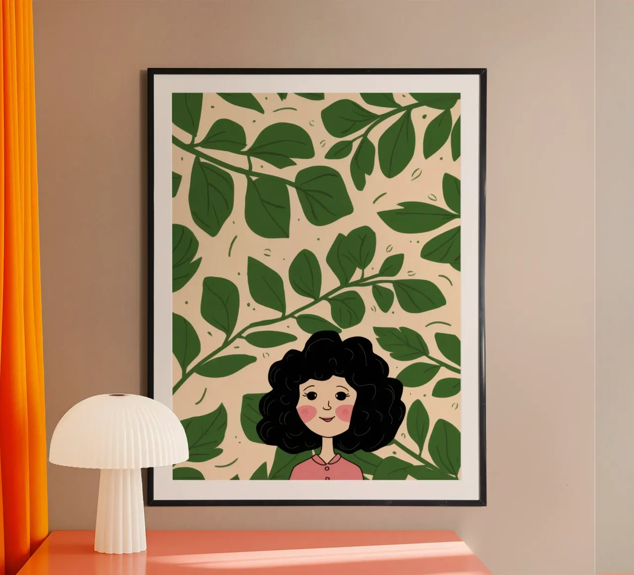 Madre e figlio se ne vanno poster con telaio in plastica da Marigold Tiga
