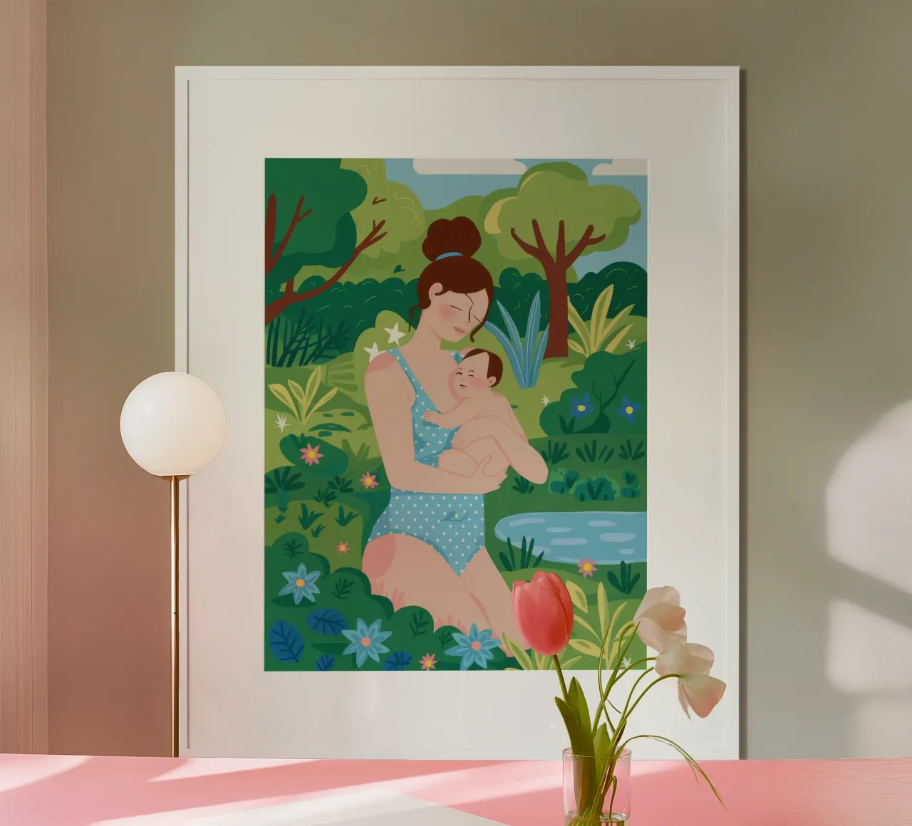 Umarmung im Garten der Mutter Poster von Pale Aura