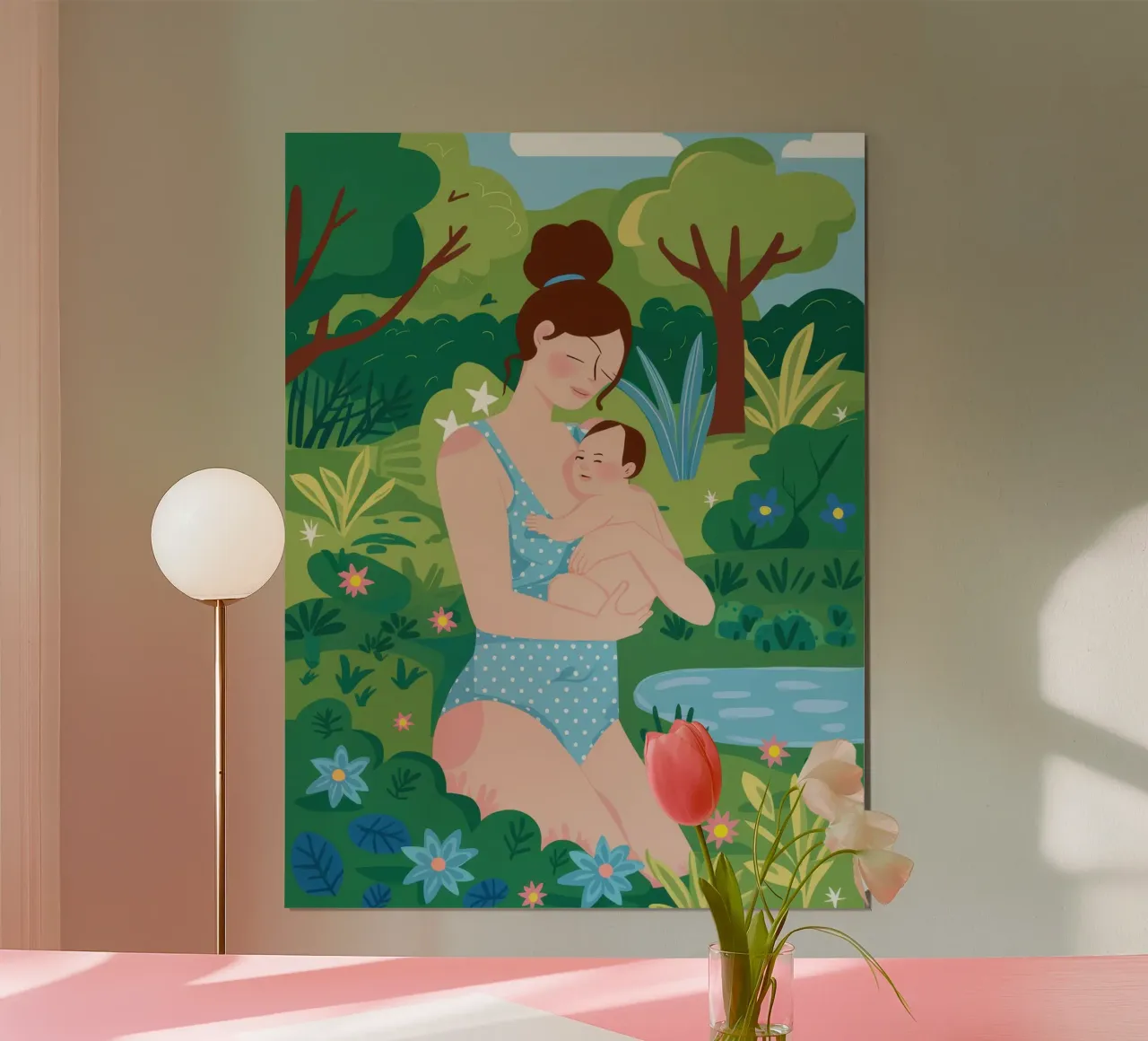 Umarmung im Garten der Mutter Poster von Pale Aura