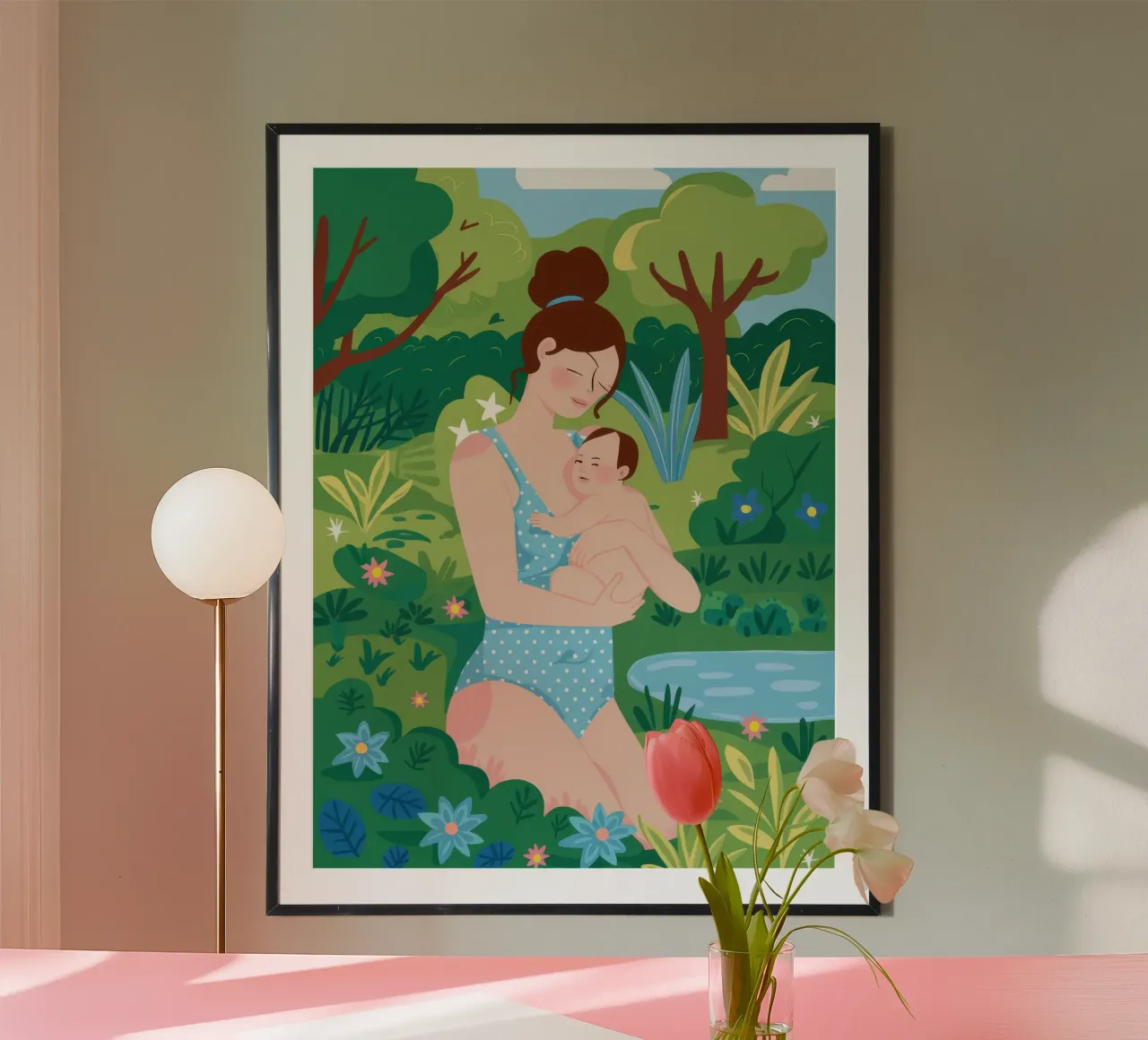 Umarmung im Garten der Mutter Poster von Pale Aura