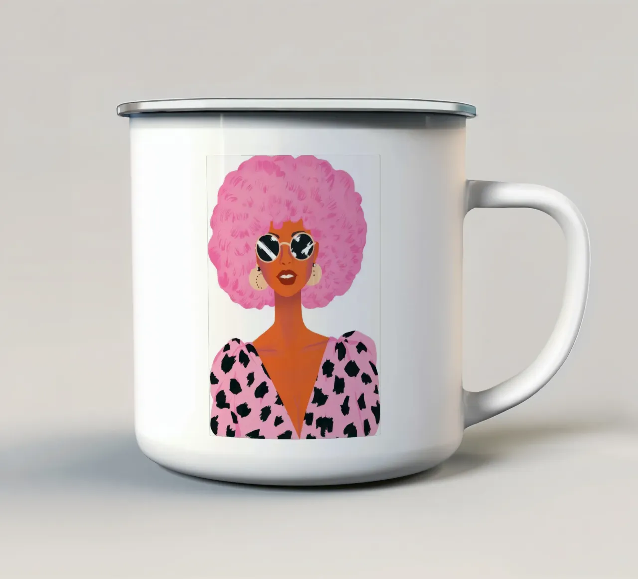 Occhiali da sole afro rosa tazza in smalto da Sentinel Glow