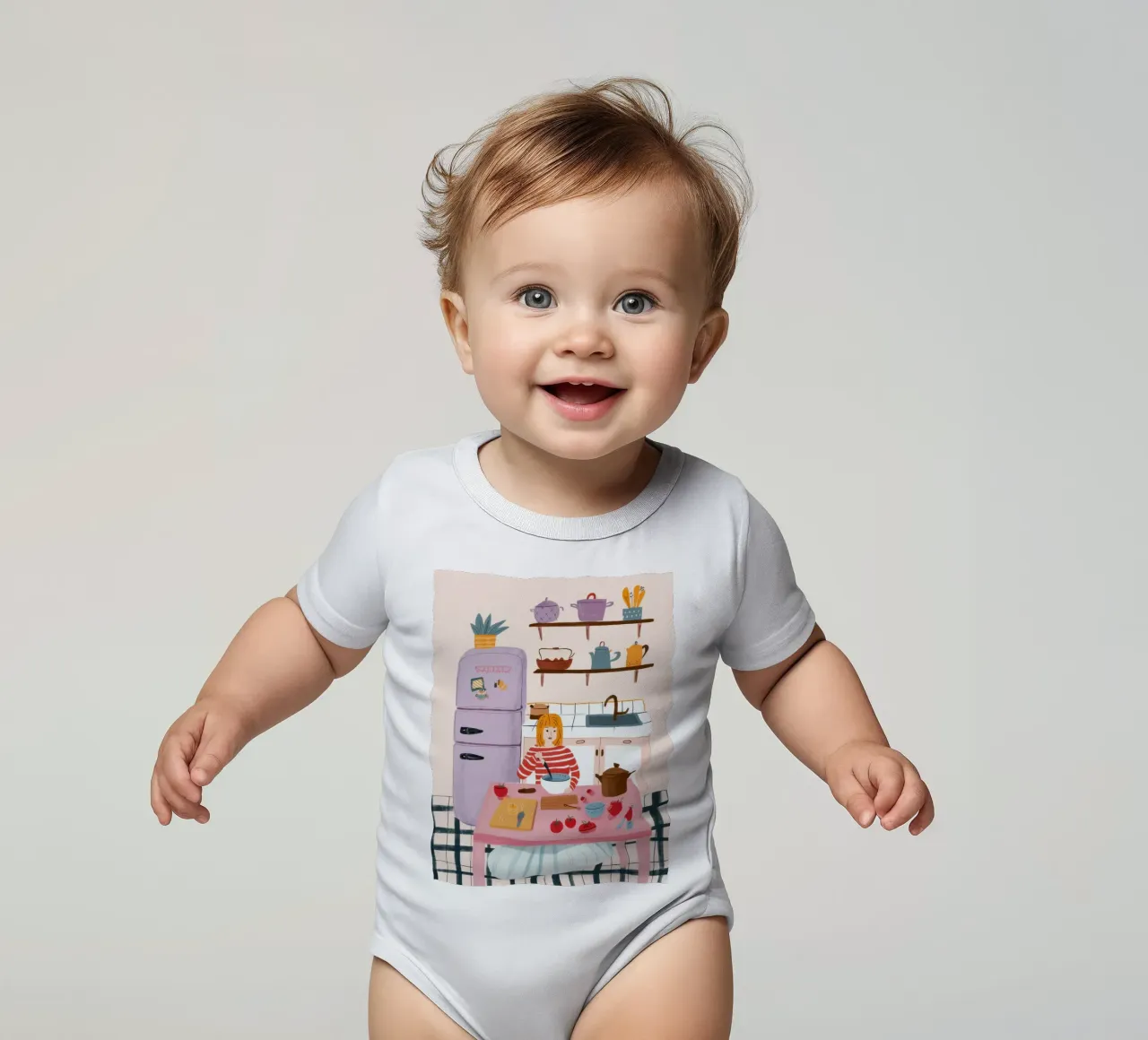 Divertimento in cucina body neonato maniche corte da Marigold Tiga