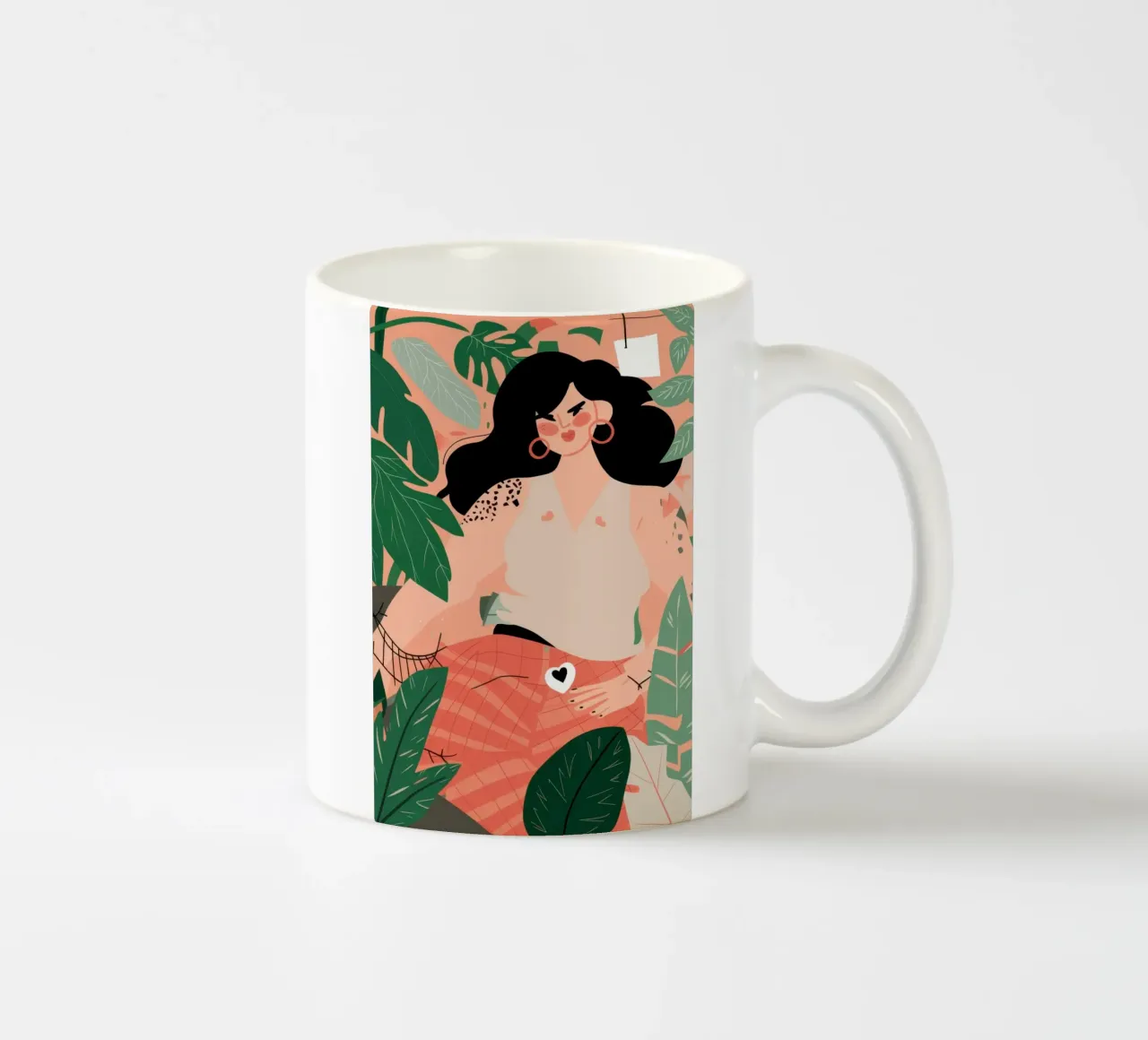 Red Fish Embrace ceramic mug by Sentinel Glow
