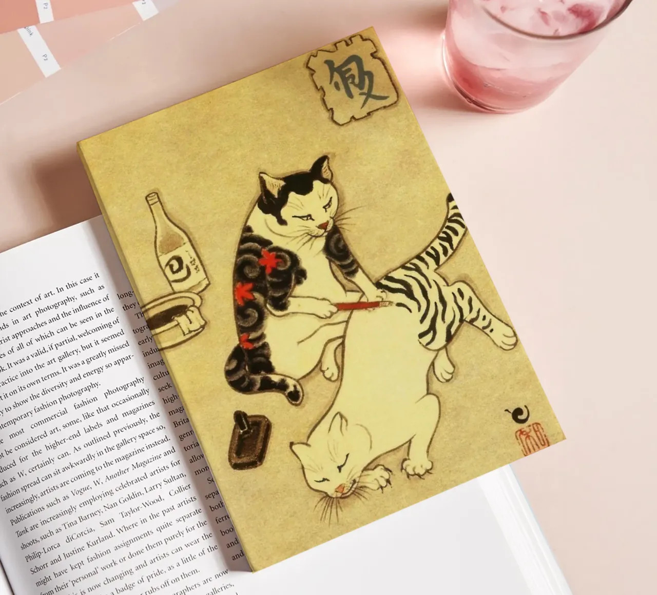 Cat Reading Poster - Wake Up and Read notebook by muench benjamin