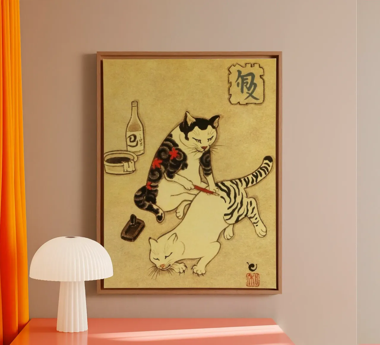 Kattenleesposter - Wakker worden en lezen canvas met Baklijst van muench benjamin