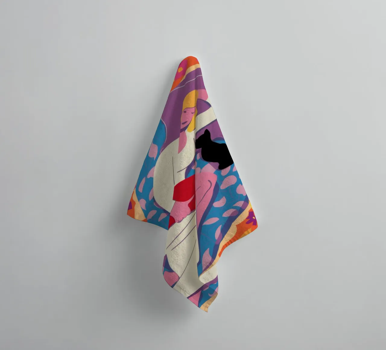 Cat in a Sink towel by Marigold Tiga