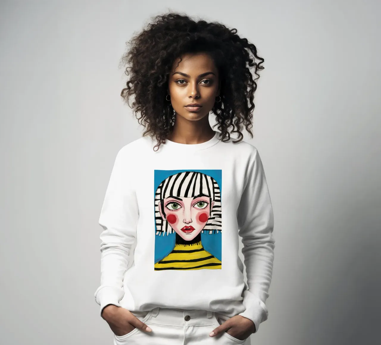 Striped Bob Portrait sweatshirt by Sentinel Glow