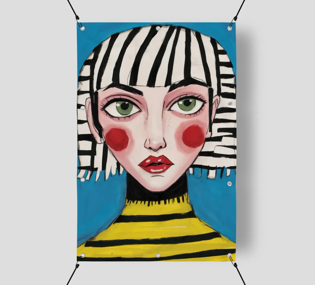 Ritratto di bob a righe telo in pvc da Sentinel Glow