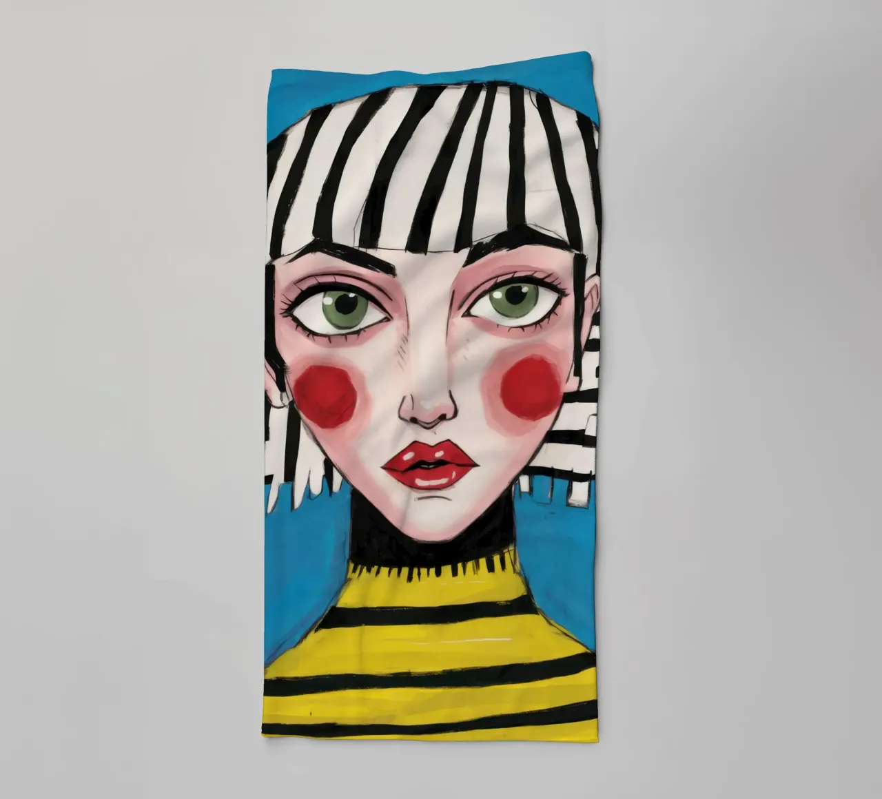 Ritratto di bob a righe asciugamano da bagno da Sentinel Glow