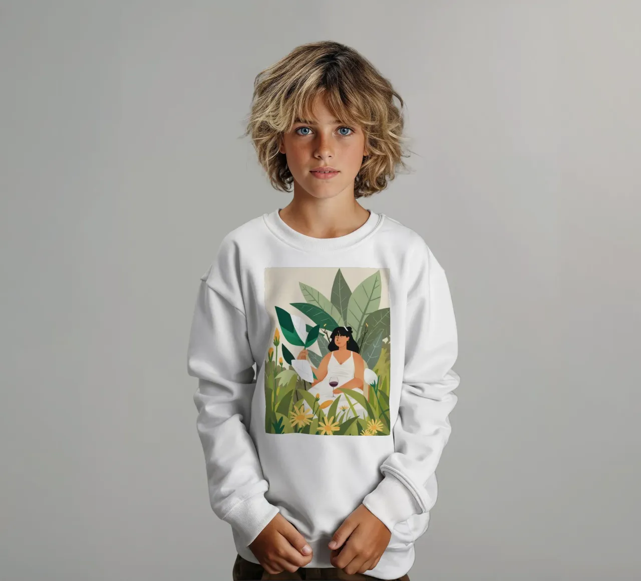 Lesen in der Natur Kinder Sweatshirt von Marigold Tiga