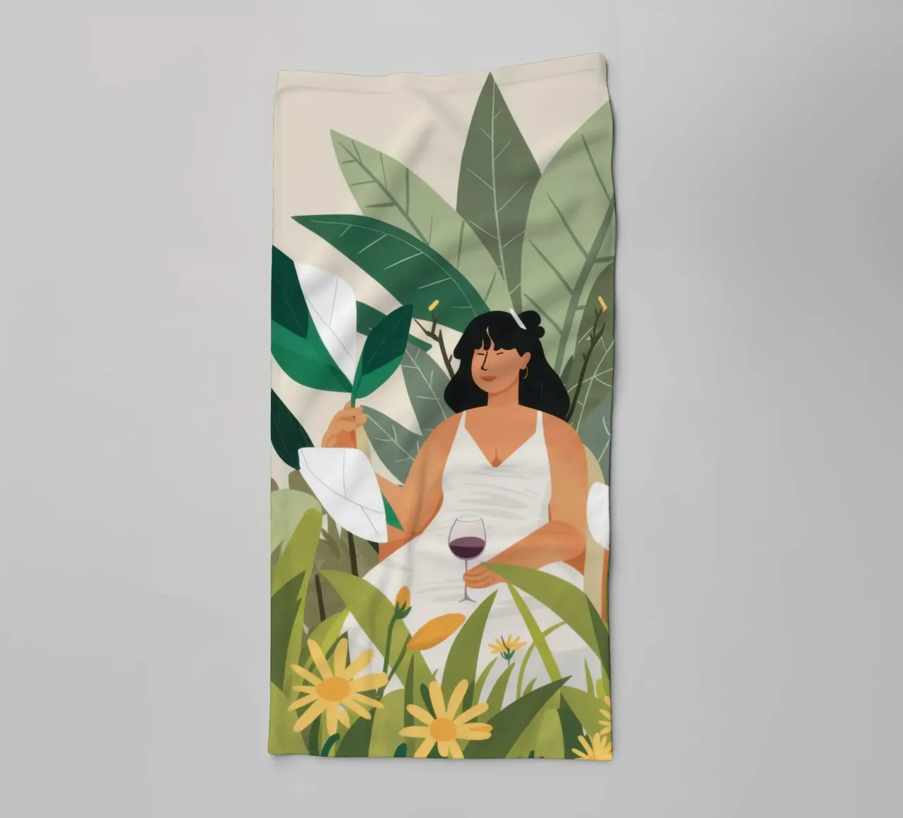 Reading in Nature towel by Marigold Tiga