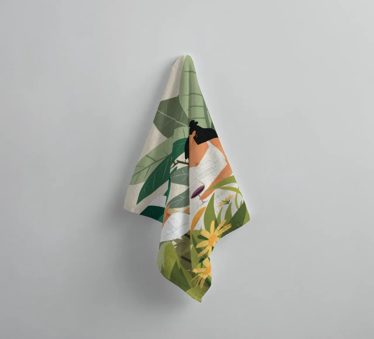 Reading in Nature towel by Marigold Tiga