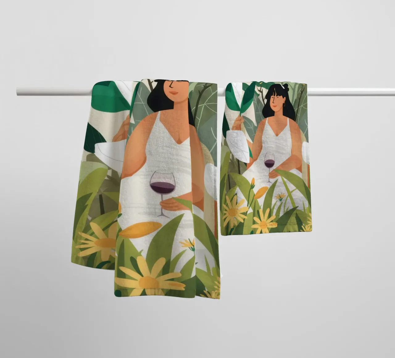 Reading in Nature towel by Marigold Tiga