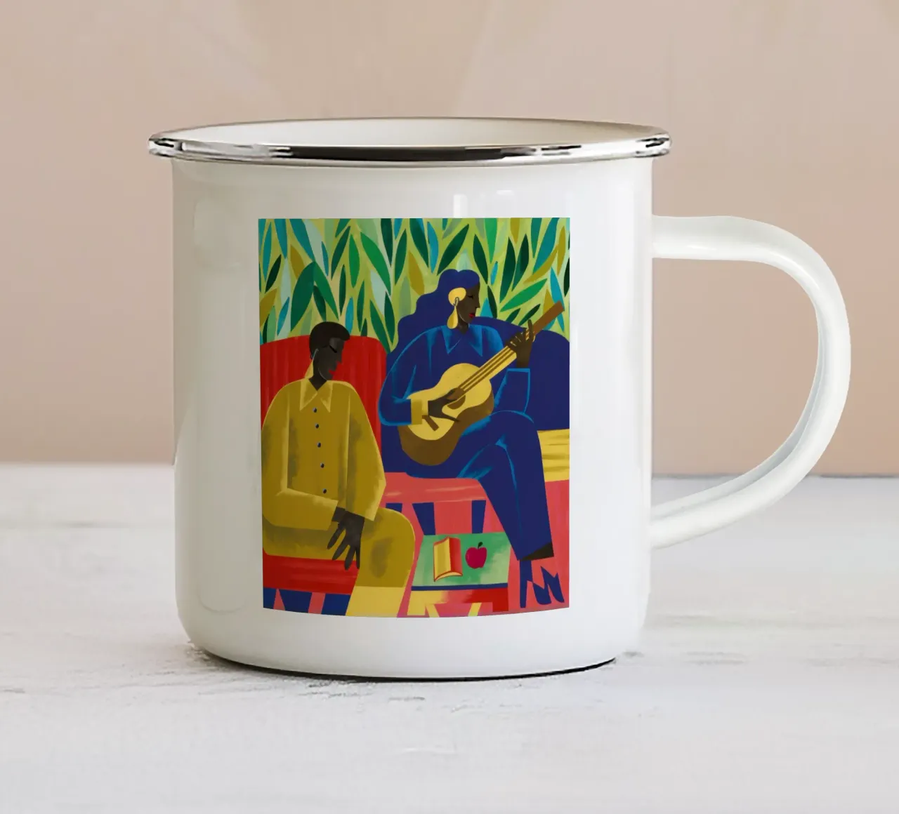 Serenata per chitarra blues tazza in smalto da Pale Aura