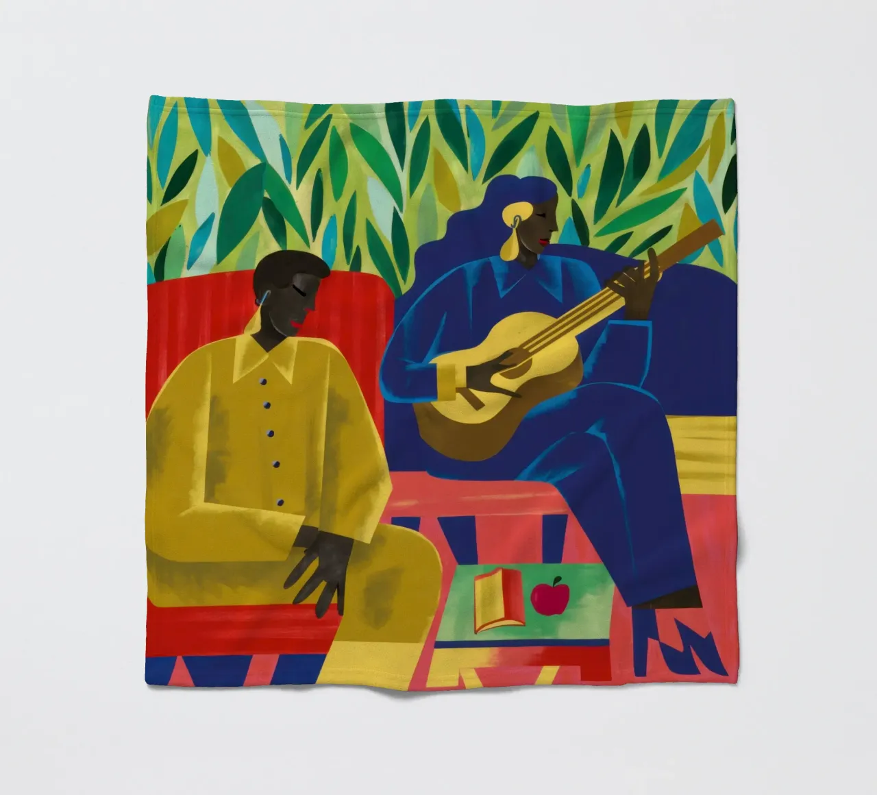 Serenade met bluesgitaar fleecedeken van Pale Aura