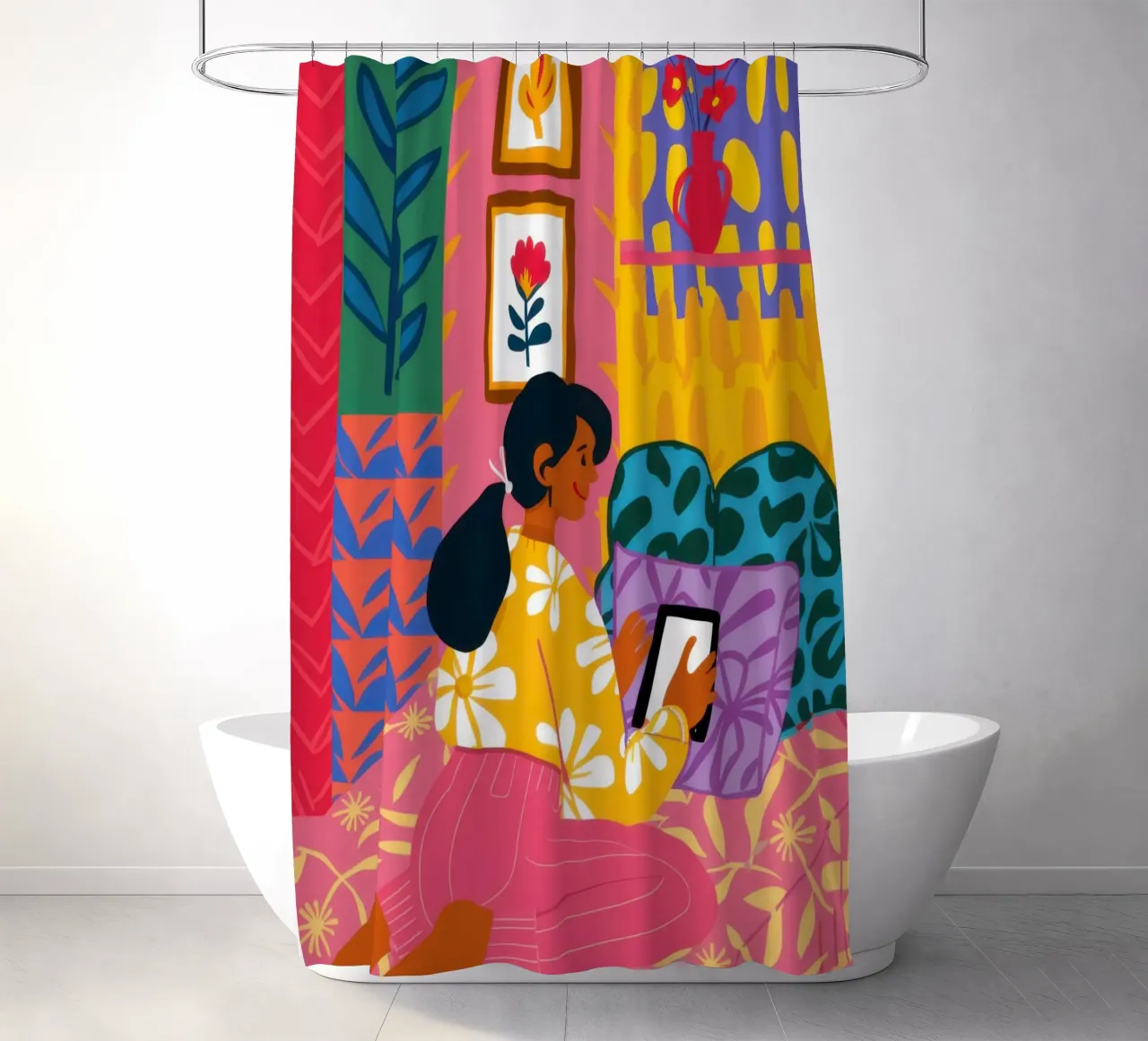 Tablet e piante tenda da doccia da Marigold Tiga