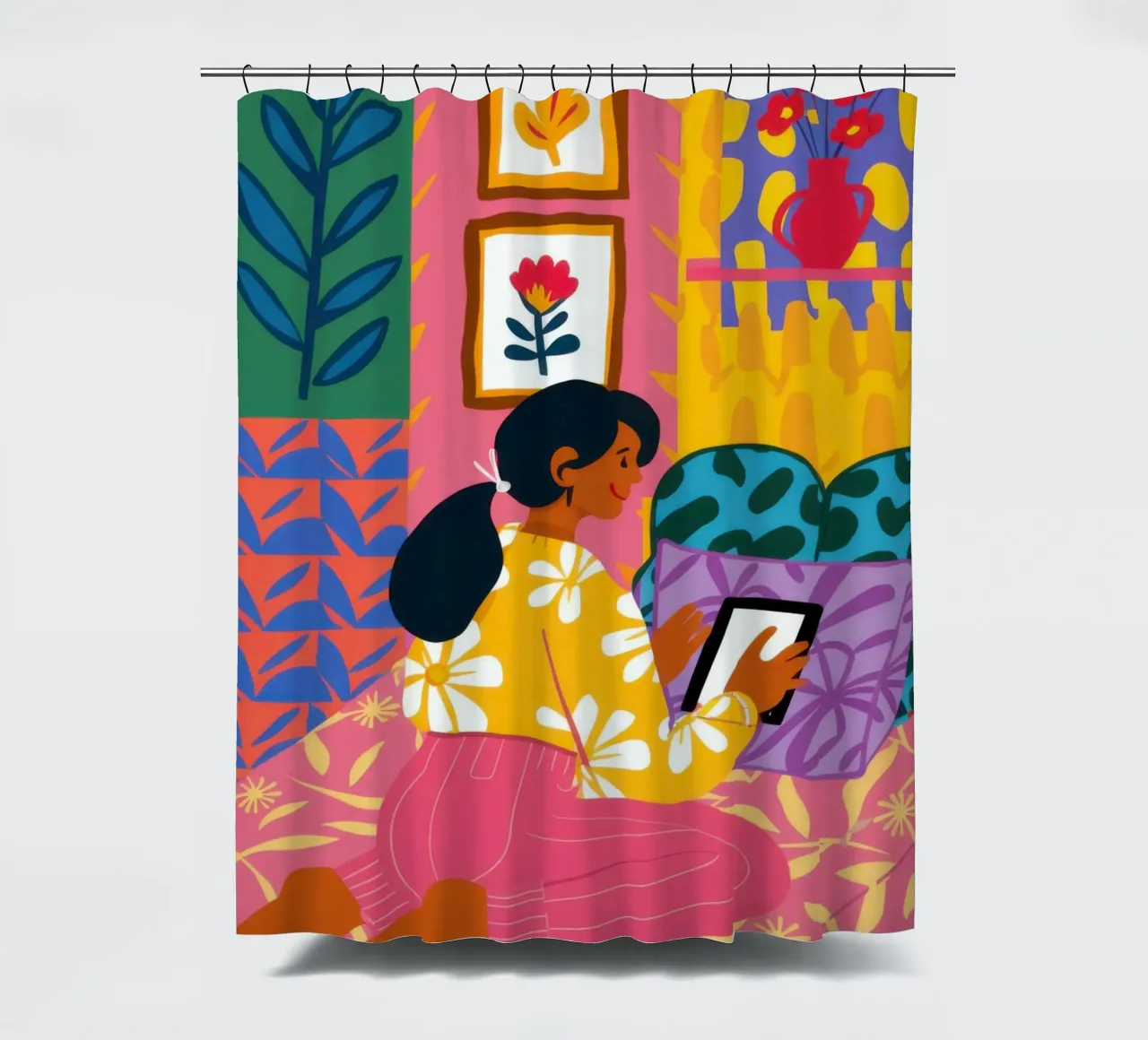 Tablet e piante tenda da doccia da Marigold Tiga