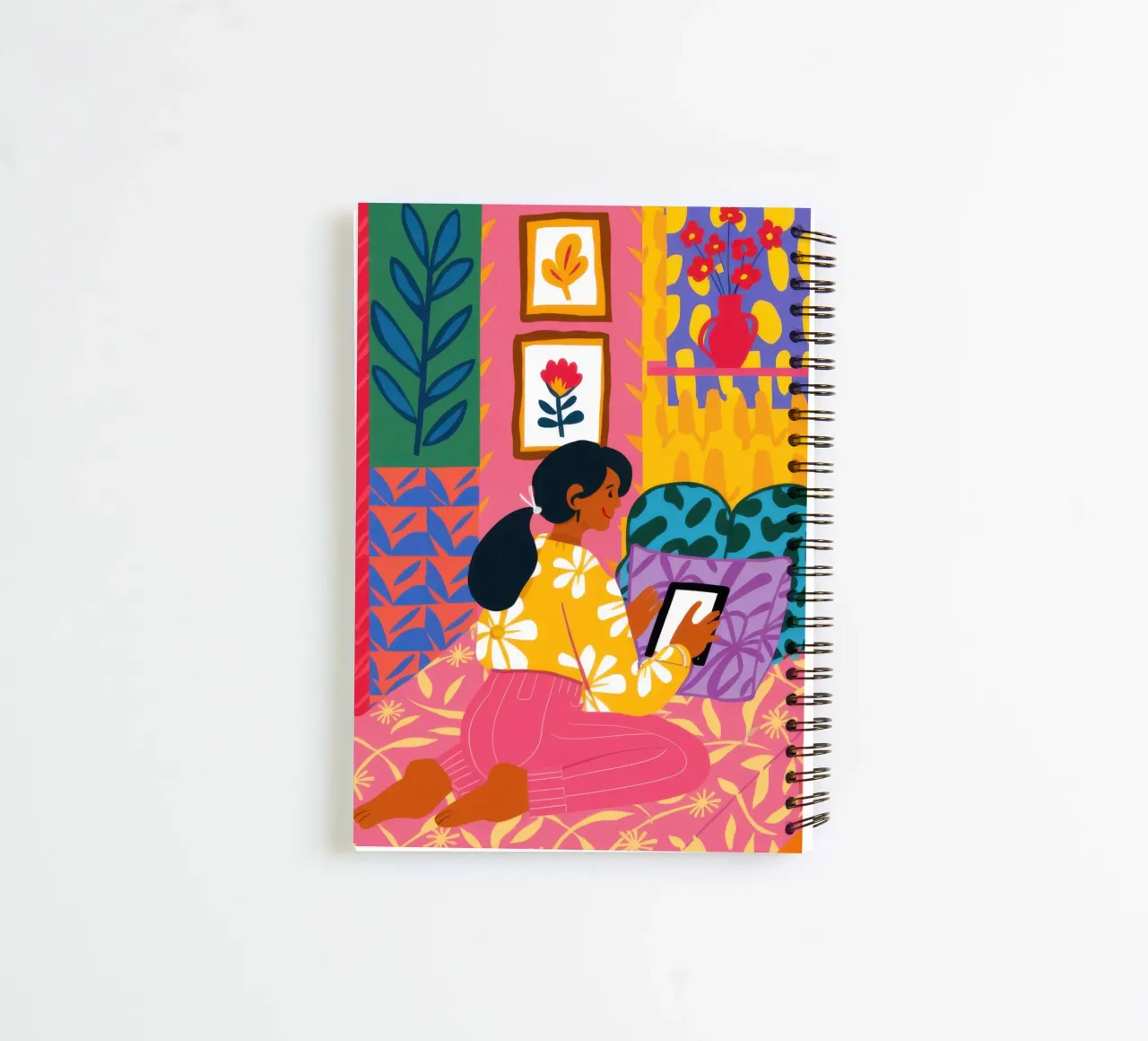 Tablet and Plants spiral notebook by Marigold Tiga