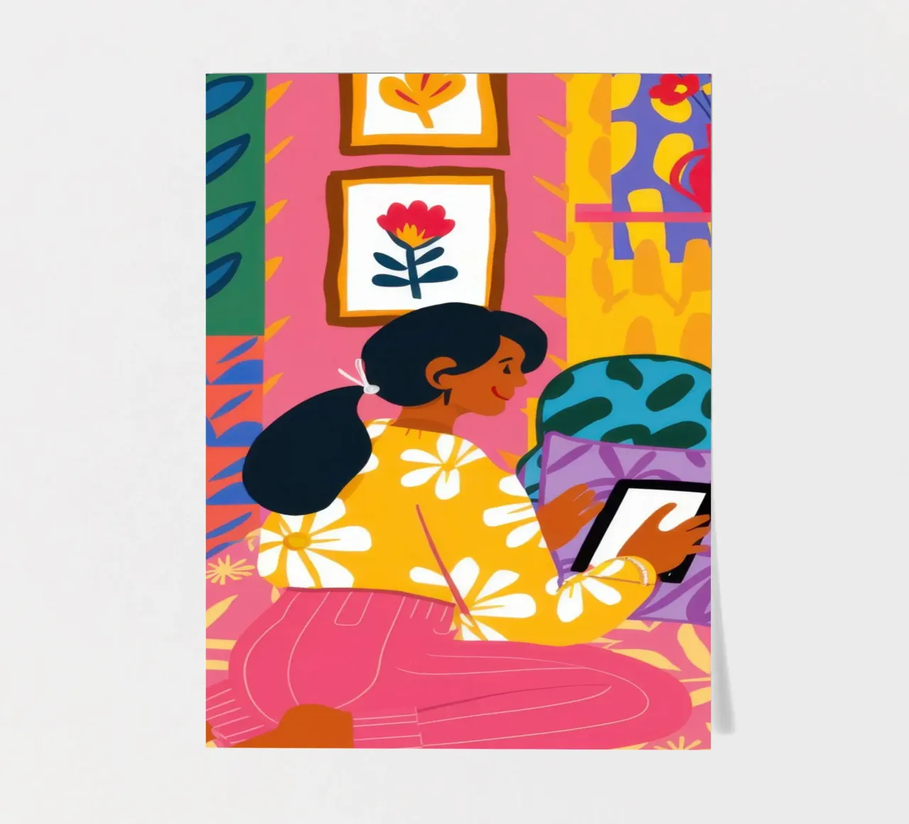 Tablet and Plants sticker sheet by Marigold Tiga