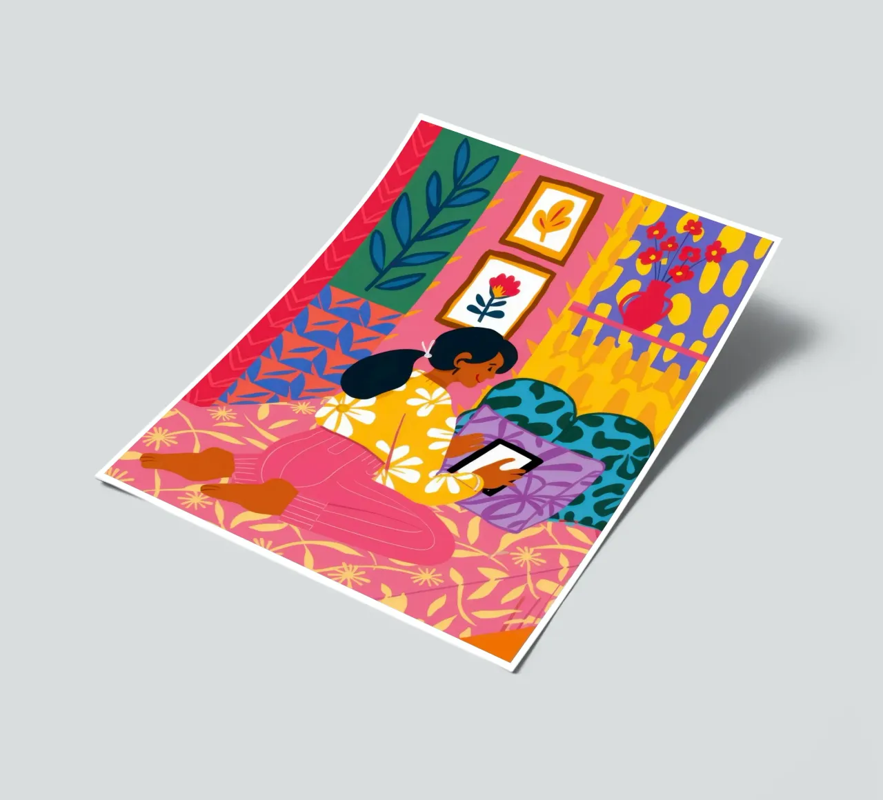 Tablet and Plants sticker sheet by Marigold Tiga