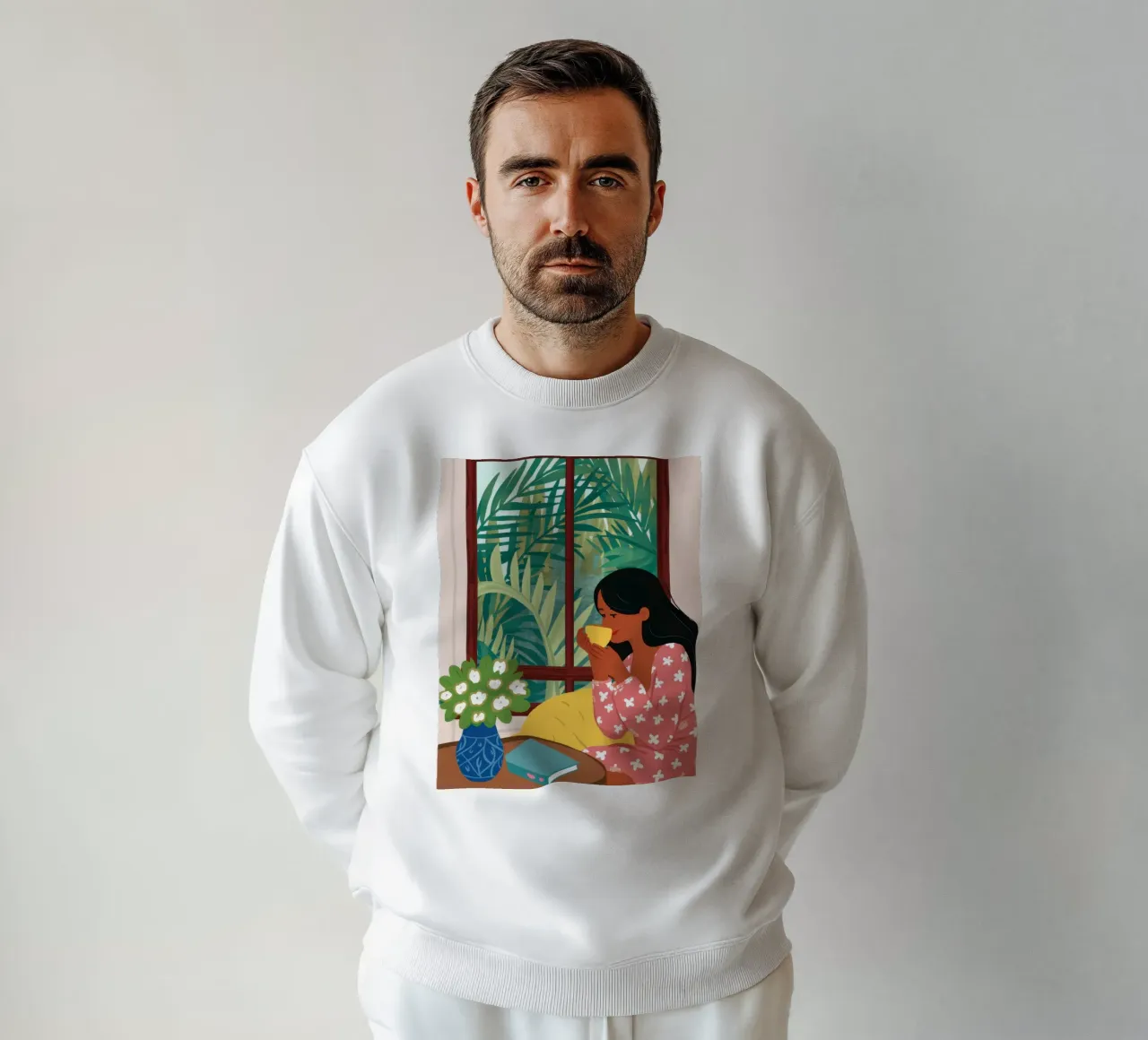 Window Reading Sanctuary sweatshirt by Marigold Tiga