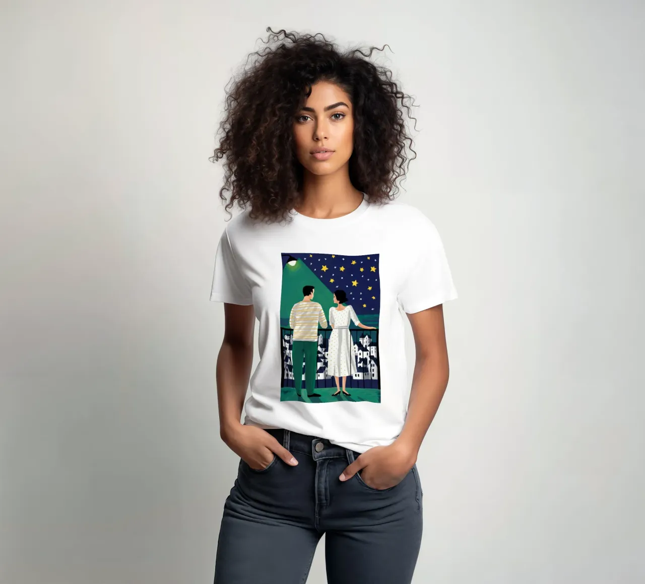 Coppia sul balcone t-shirt da Sentinel Glow