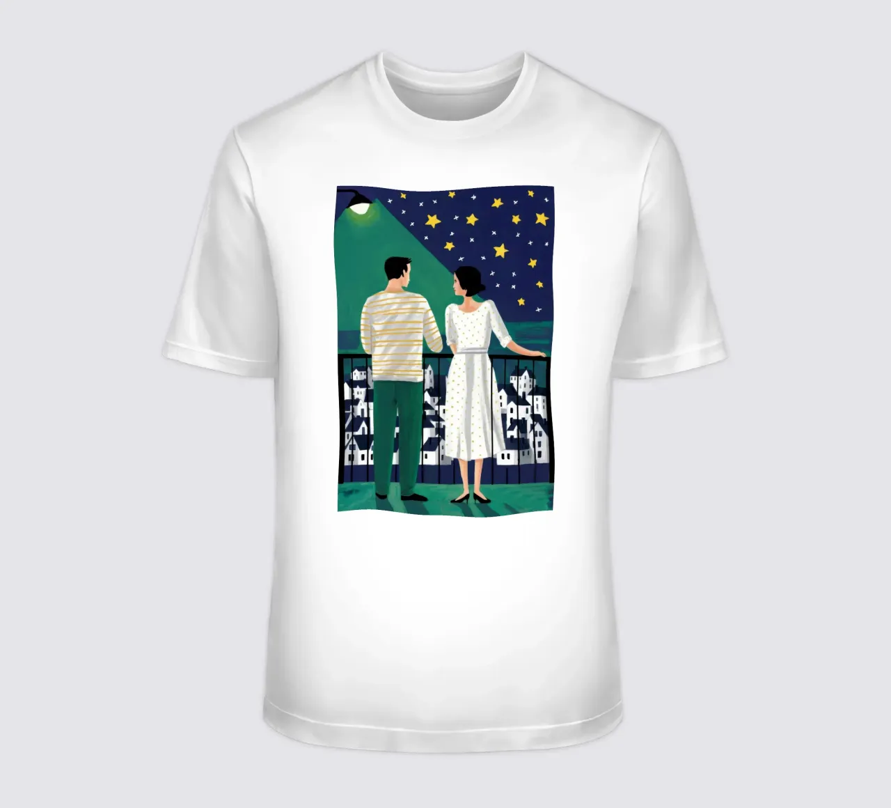 Coppia sul balcone t-shirt da Sentinel Glow
