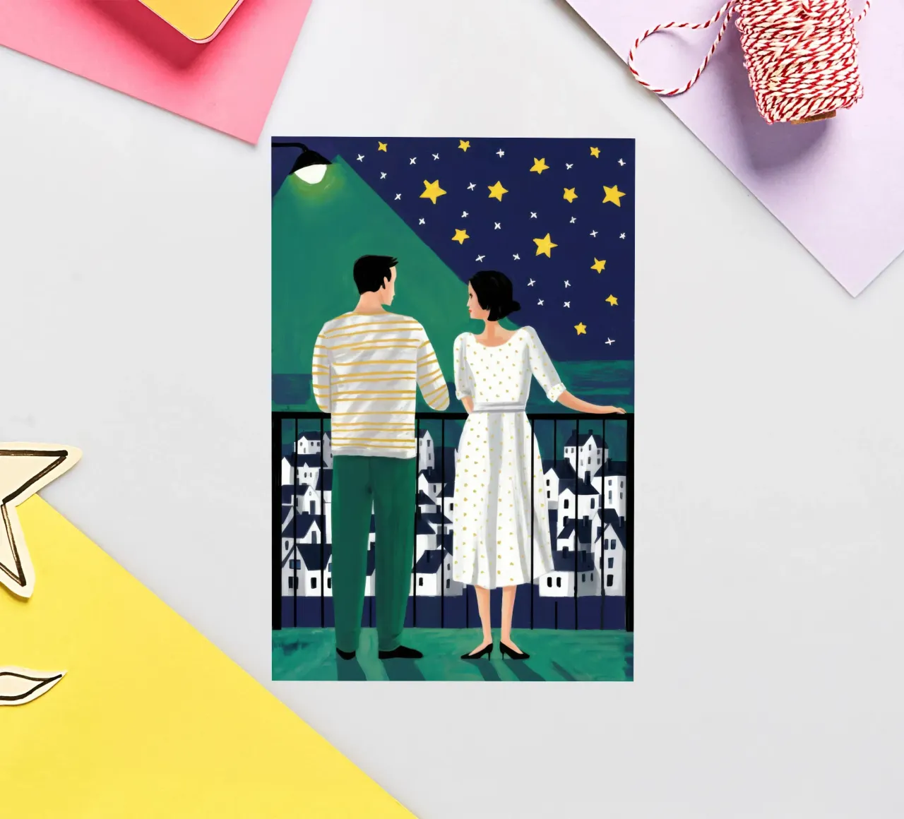 Couple on Balcony sticker by Sentinel Glow