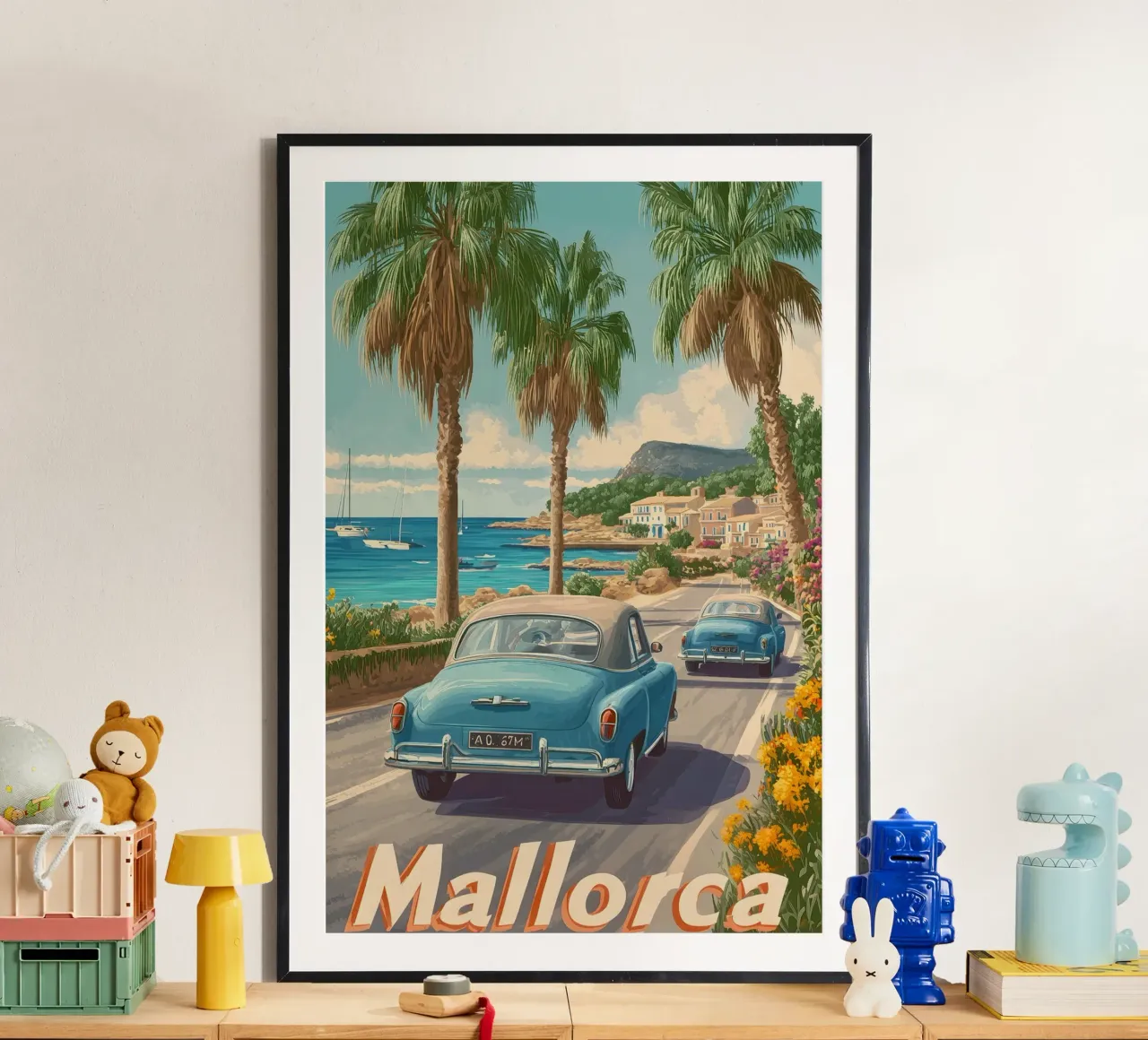 Mallorca Vintage Car poster van Vintage Travel Art