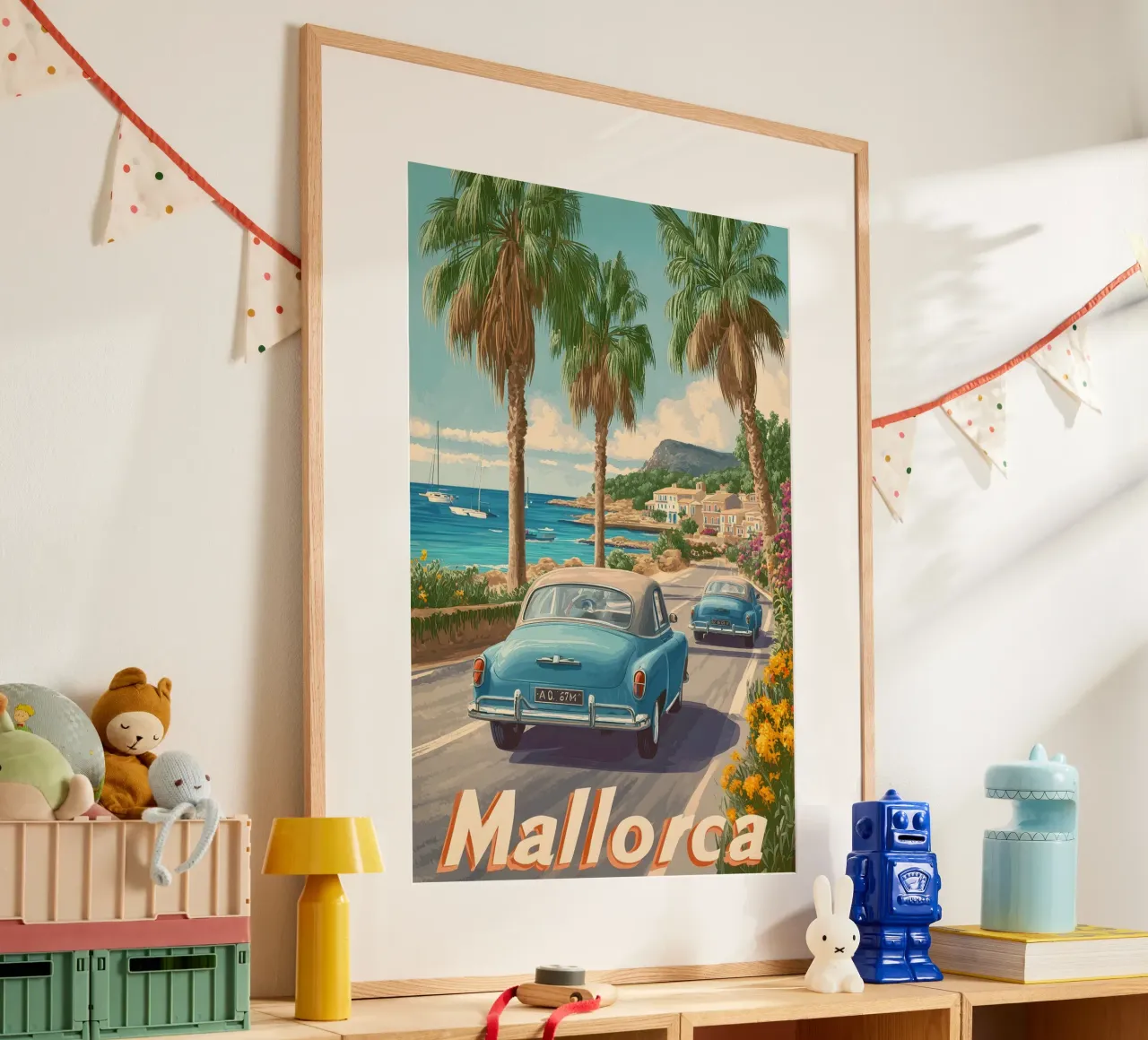 Mallorca Vintage Car poster van Vintage Travel Art