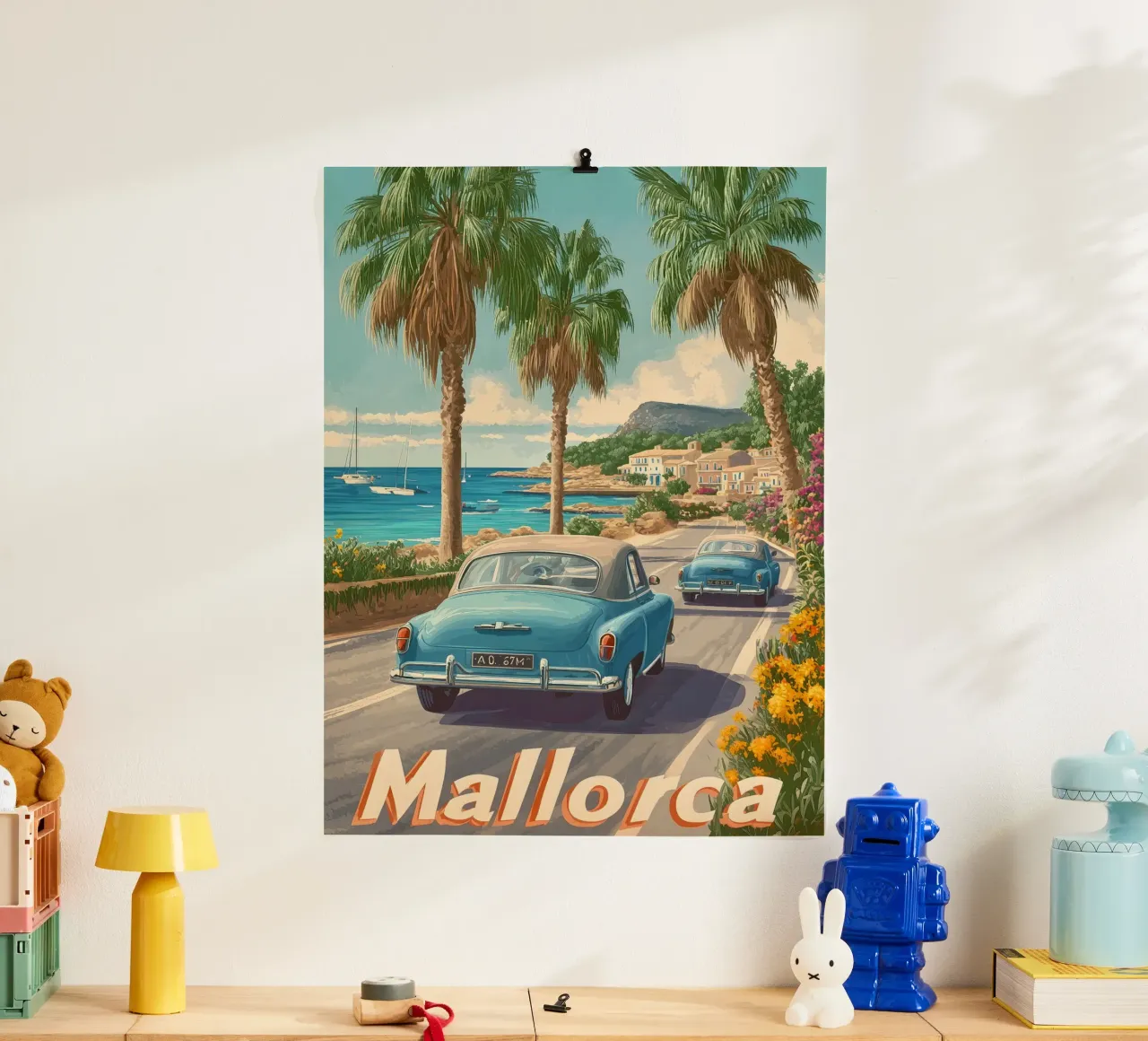 Mallorca Vintage Car poster van Vintage Travel Art