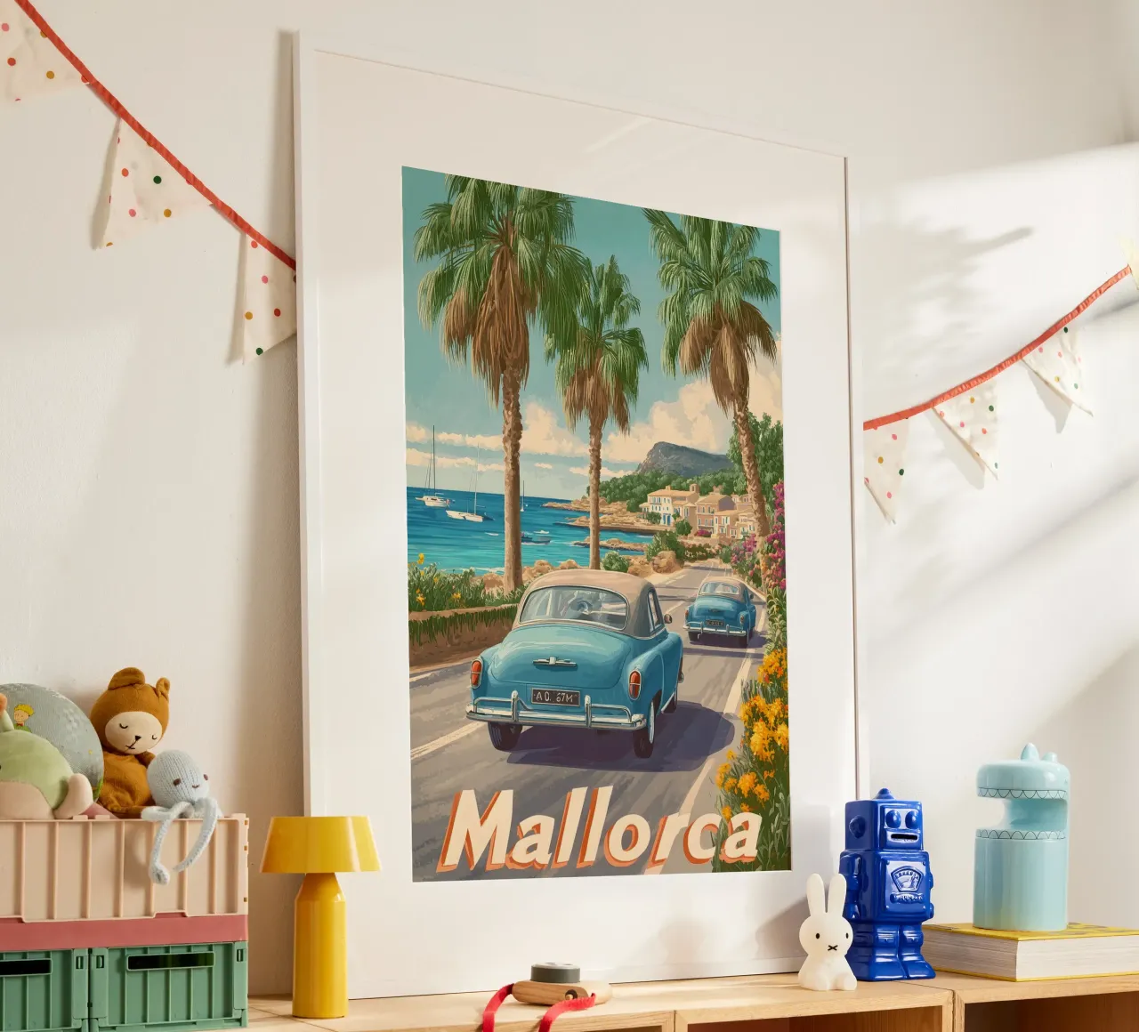 Mallorca Vintage Car poster van Vintage Travel Art